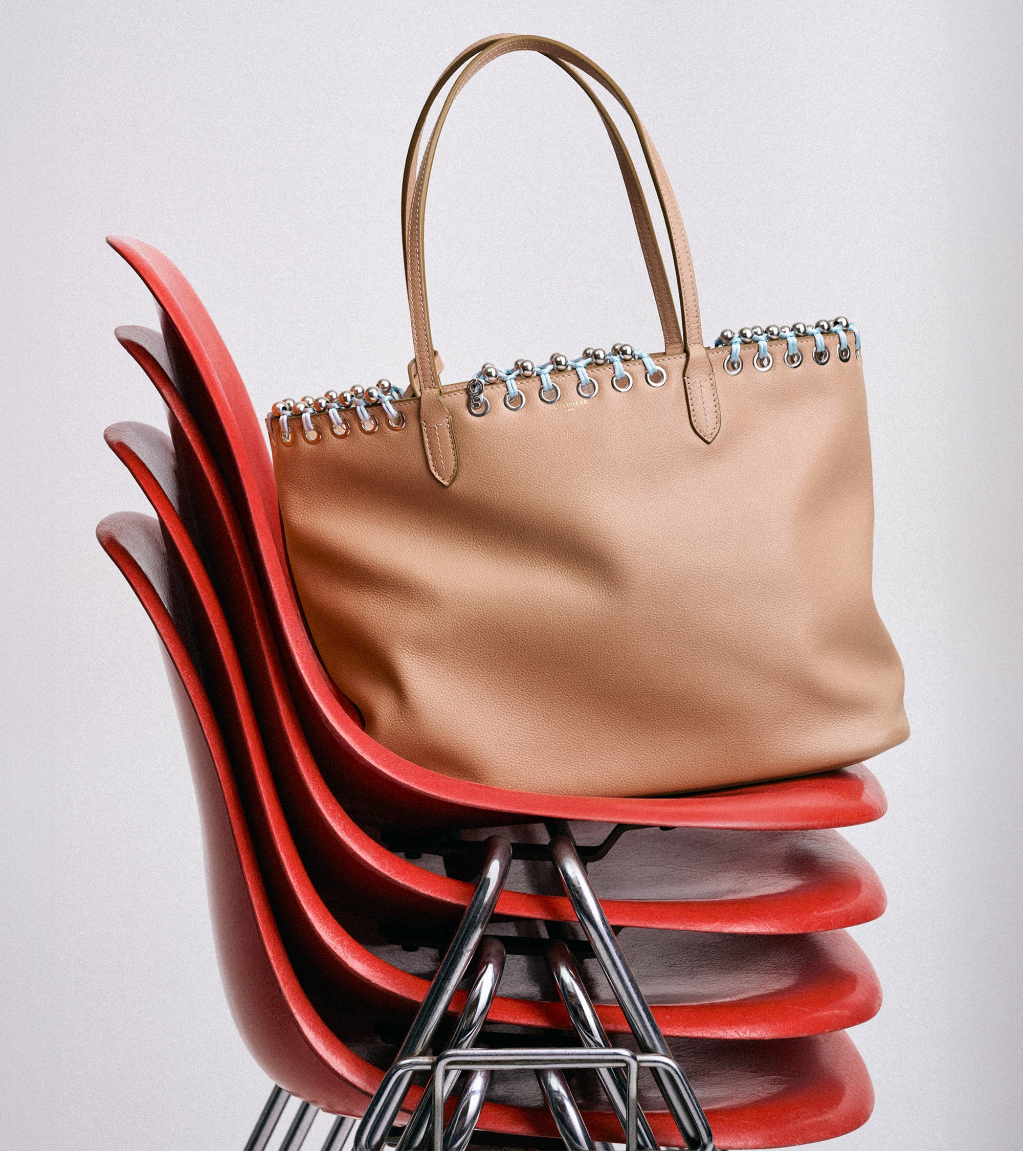 Grained leather tote bag Kitesy Martin Studio