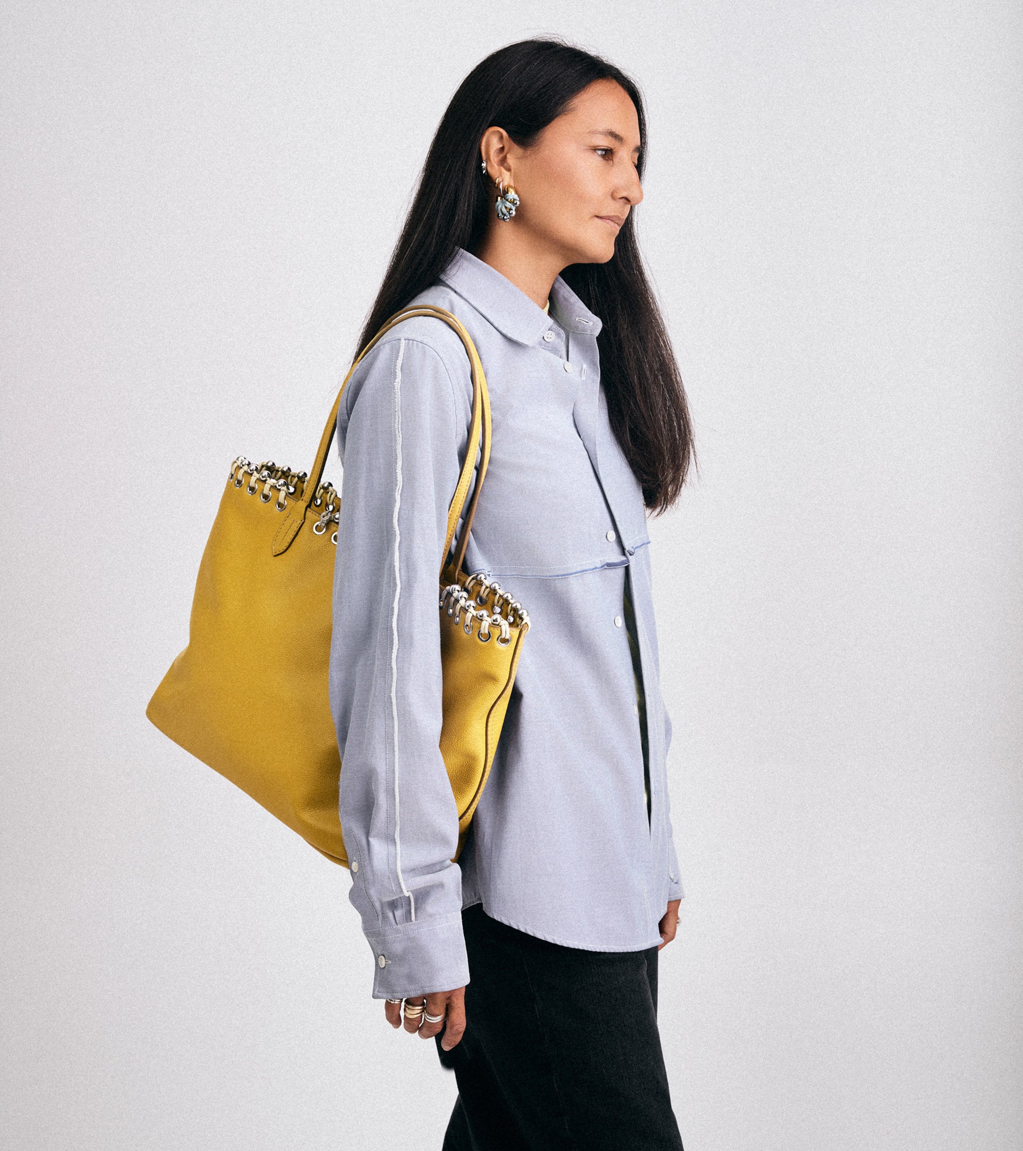 Grained leather tote bag Kitesy Martin Studio