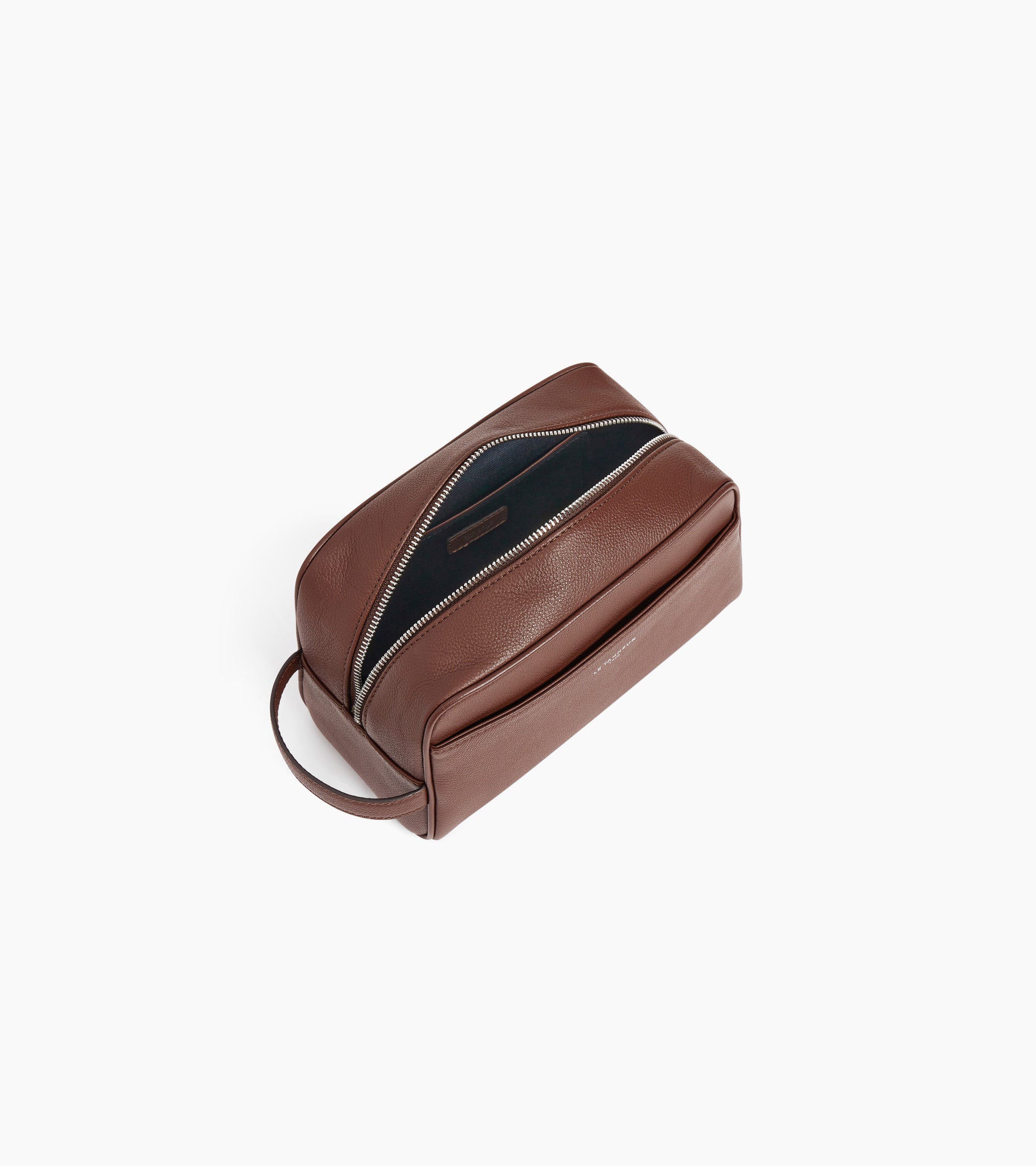 Grained leather toiletry bag