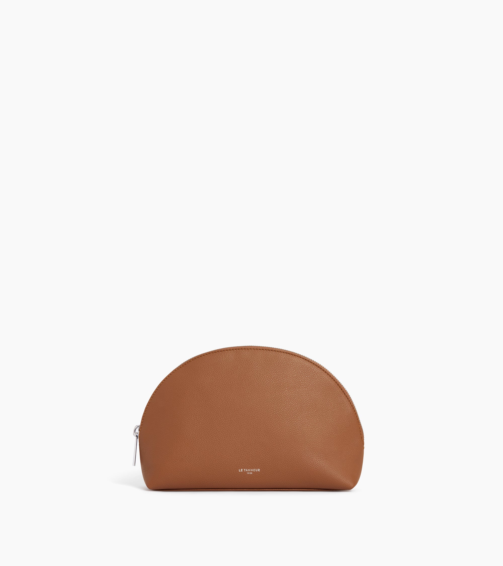 Half-moon toiletry bag in grained leather
