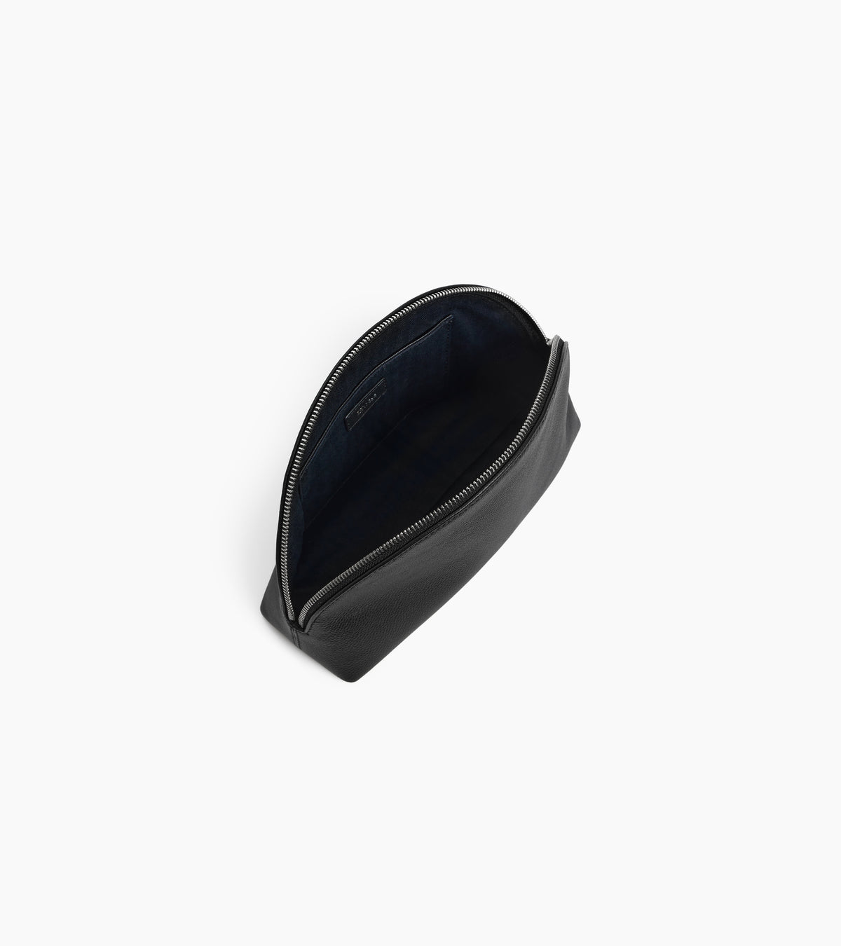 Half-moon toiletry bag in grained leather