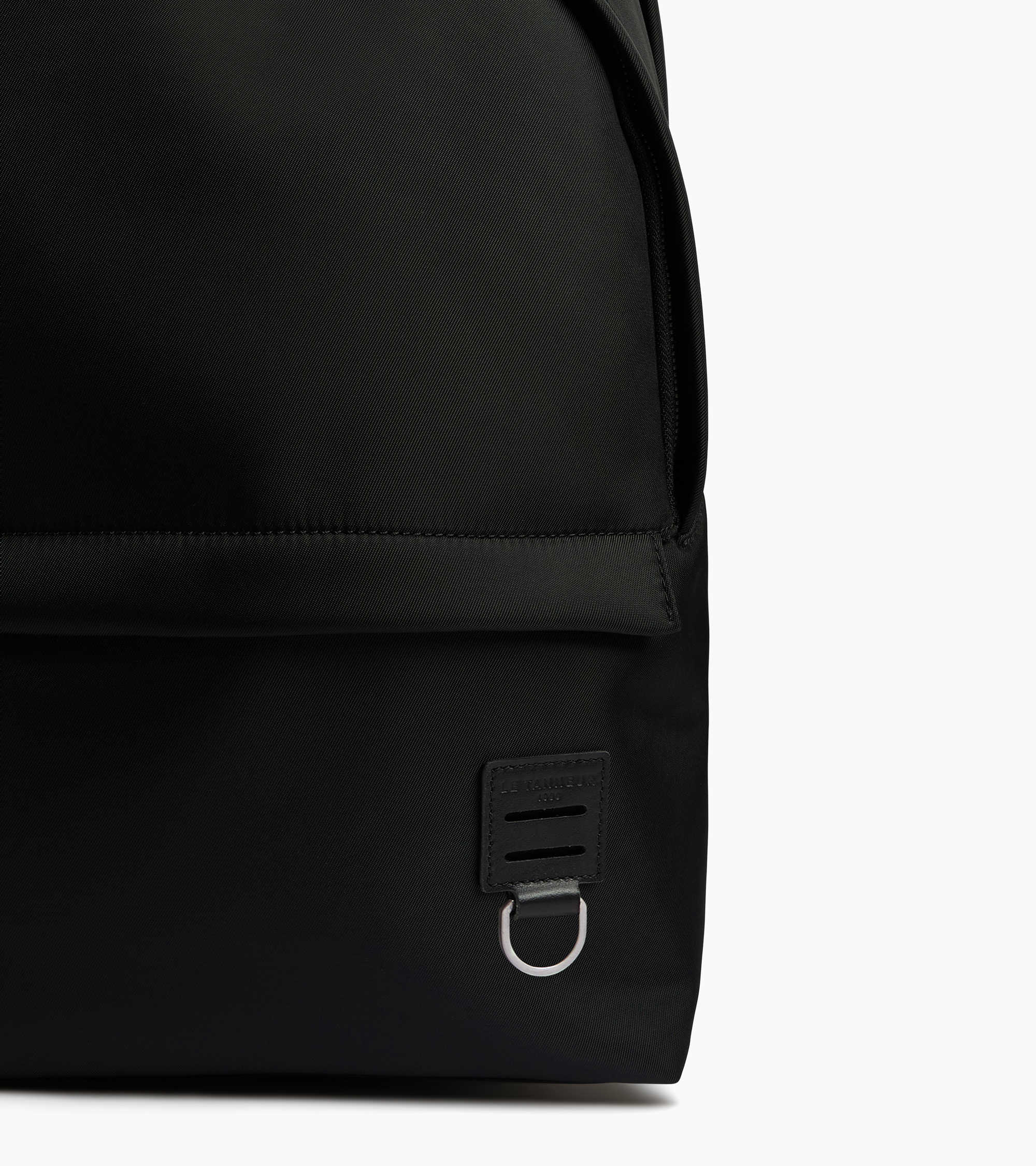 Basile zipped backpack in nylon canvas and smooth leather