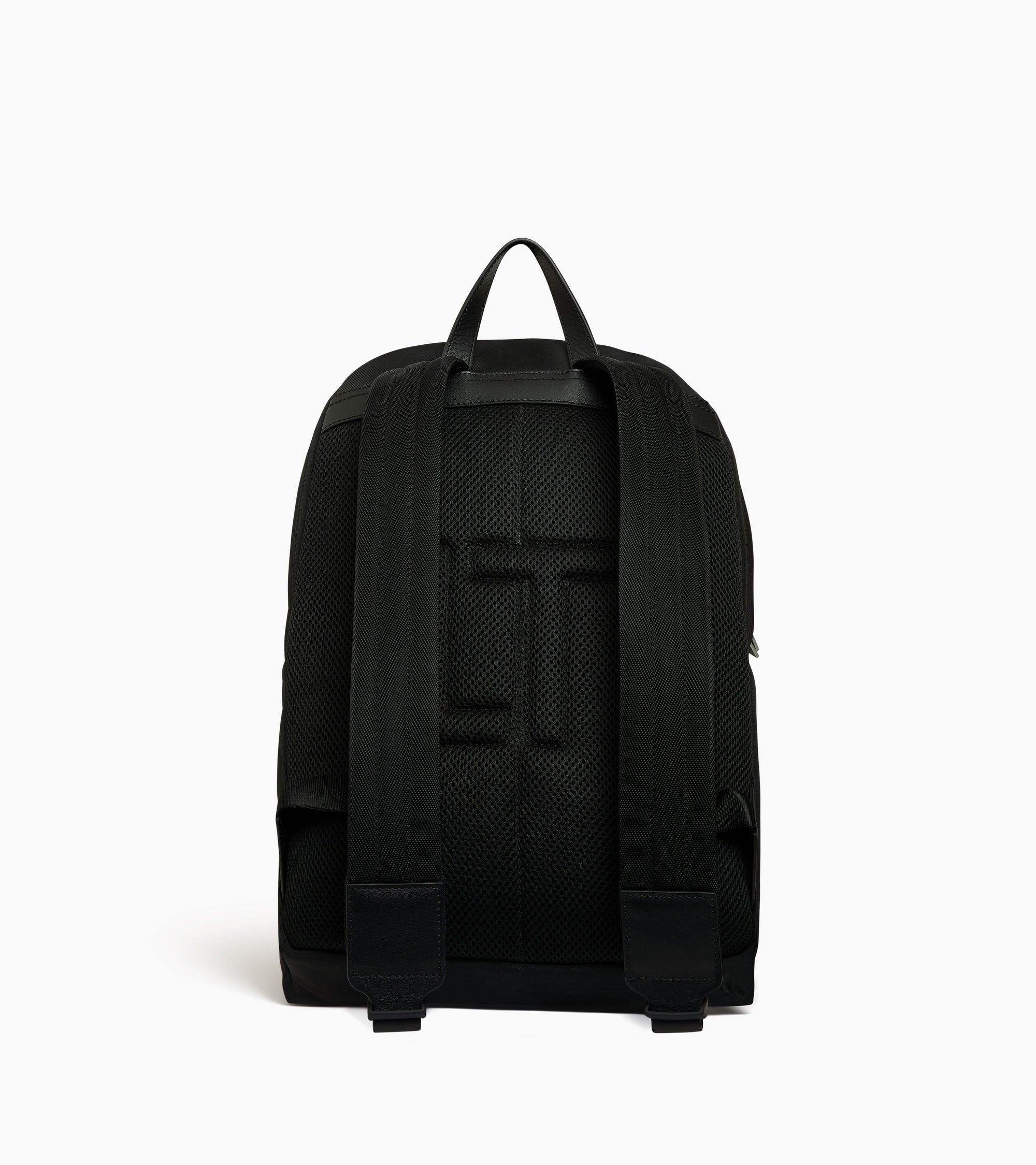 Basile zipped backpack in nylon canvas and smooth leather