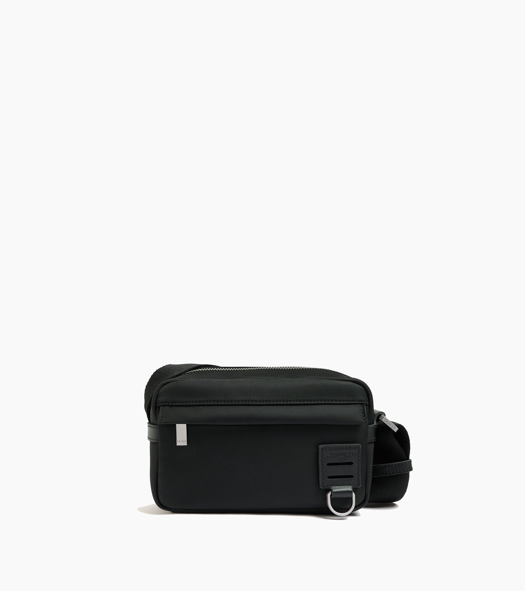 Basile small shoulder bag in nylon canvas and smooth leather