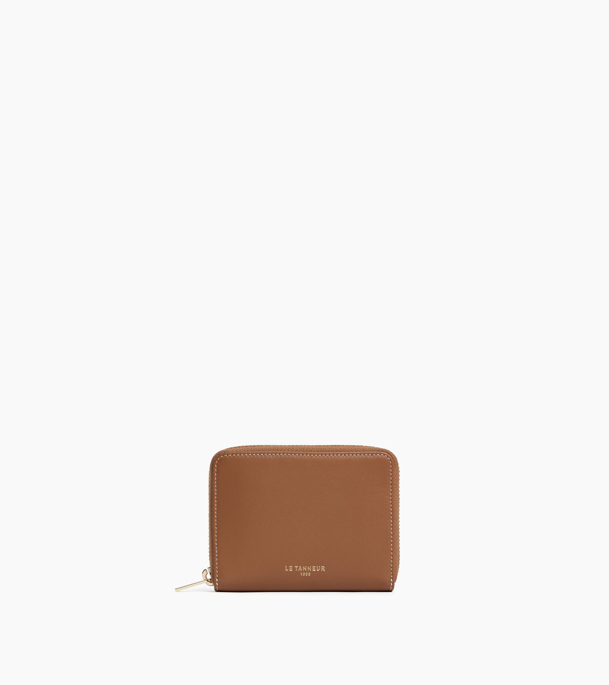 Albertine zipped coin purse with removable card holder in smooth leather