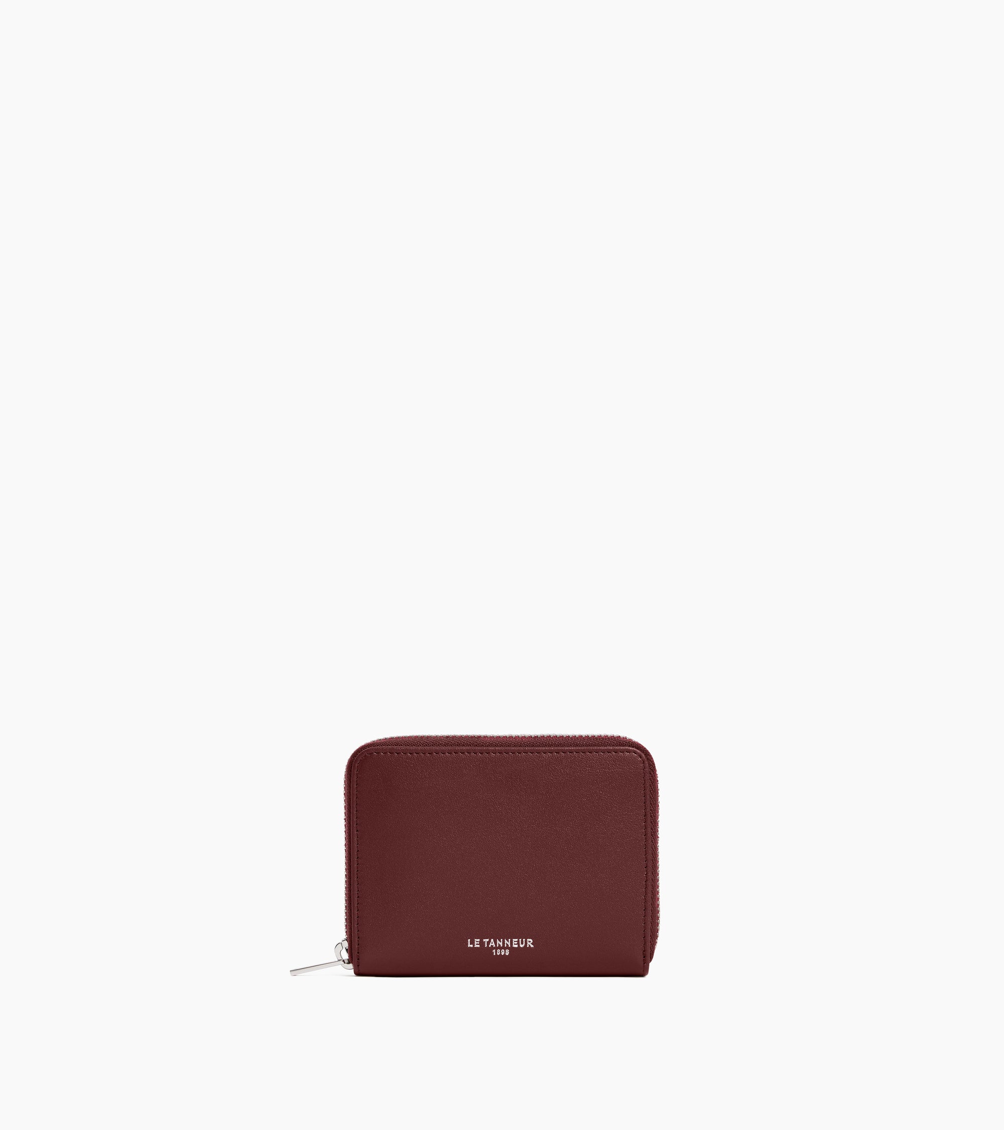 Albertine zipped coin purse with removable card holder in smooth leather