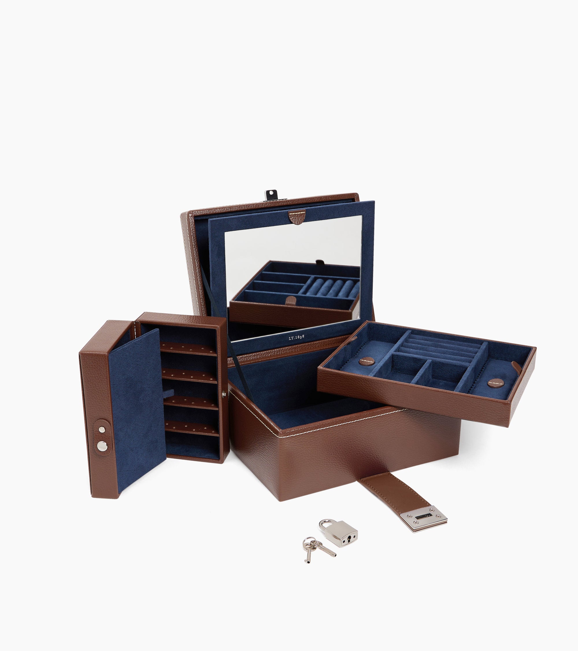 Medium jewelry box in leather