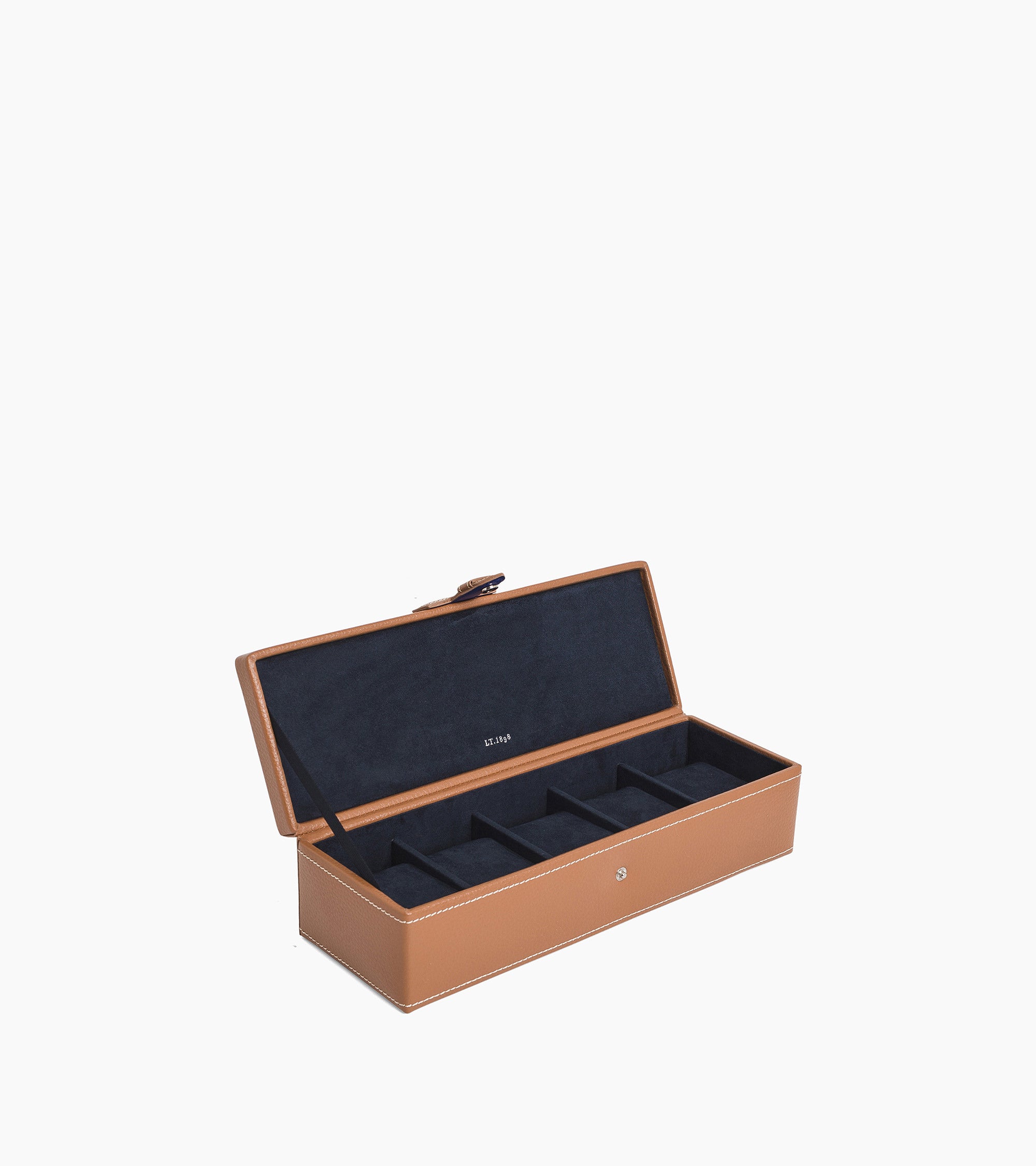 5 slot watch case leather Natural