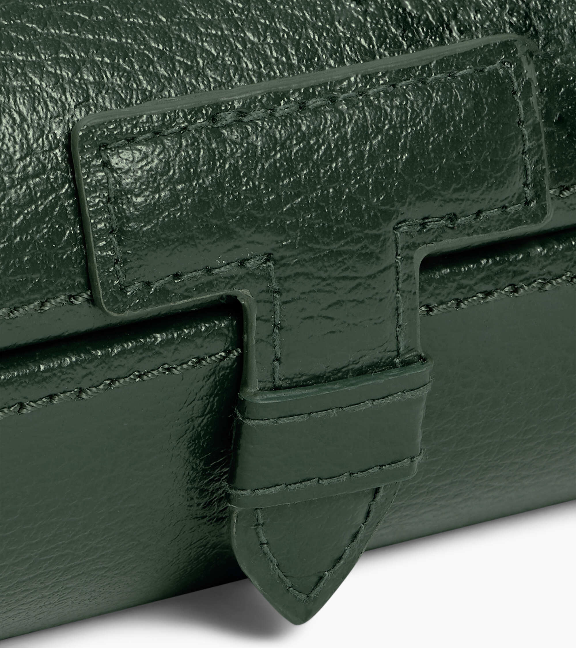 3 slot watch box in grained leather