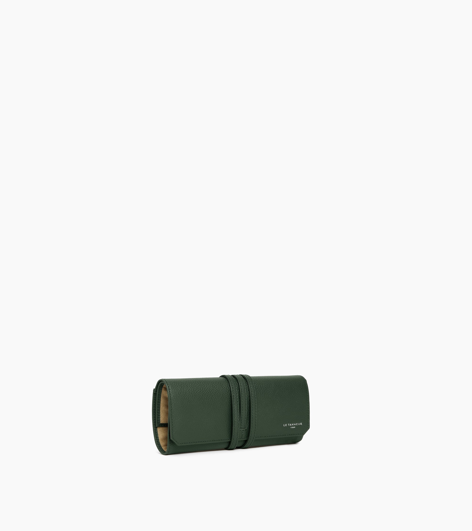 3 slot travel watch box in soft grained leather