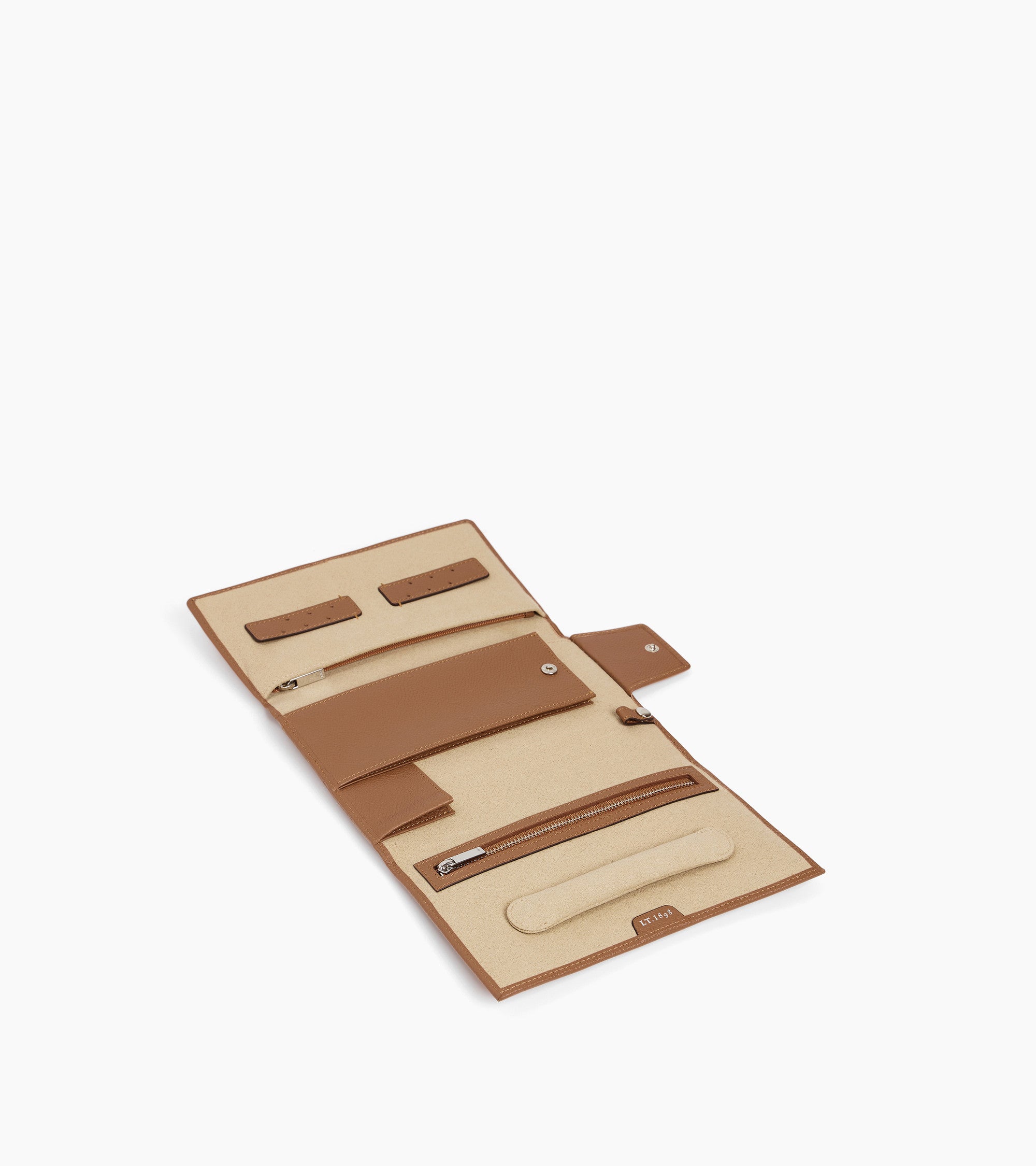 Travel jewelry box in leather