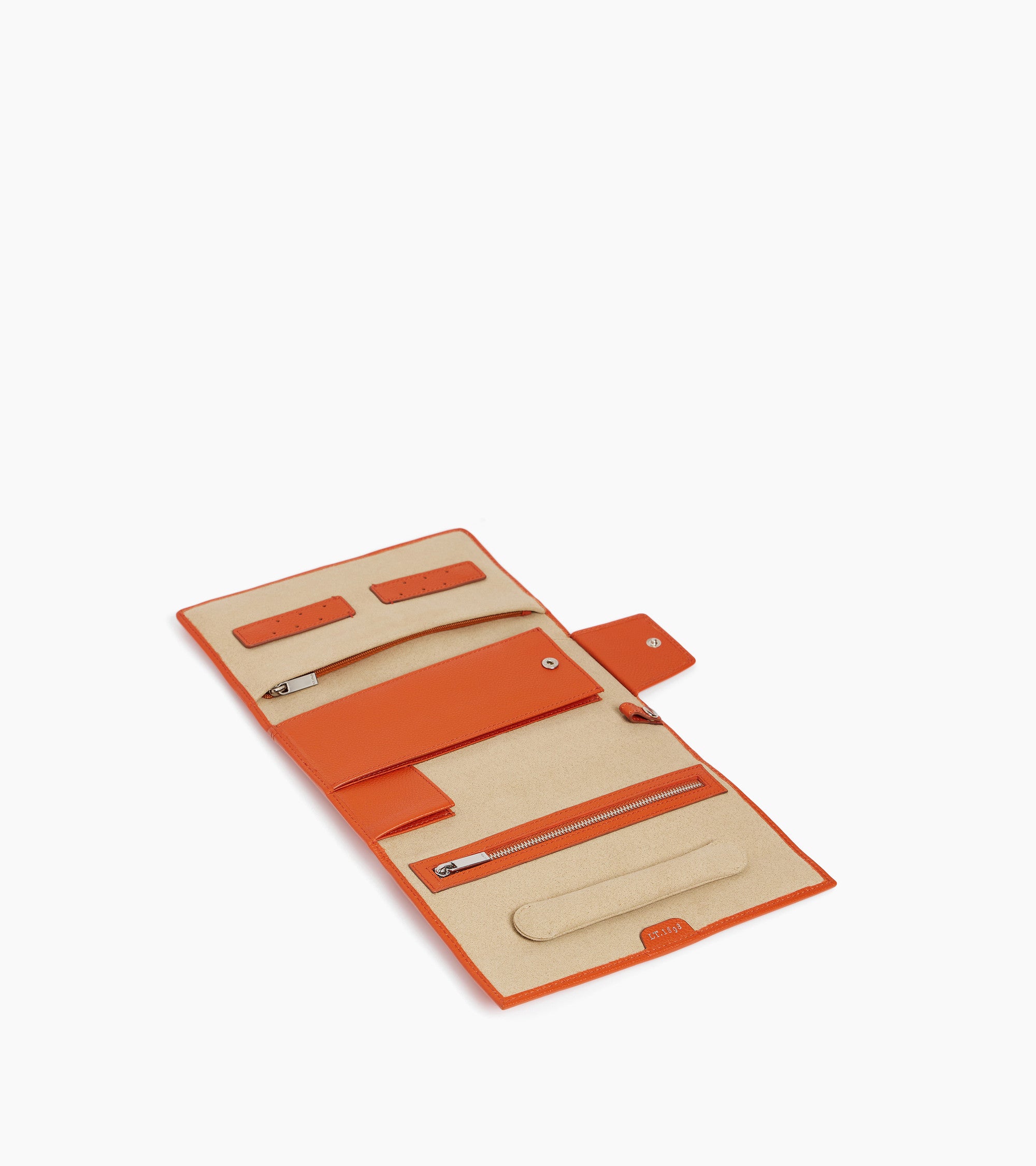 Travel jewelry box in leather