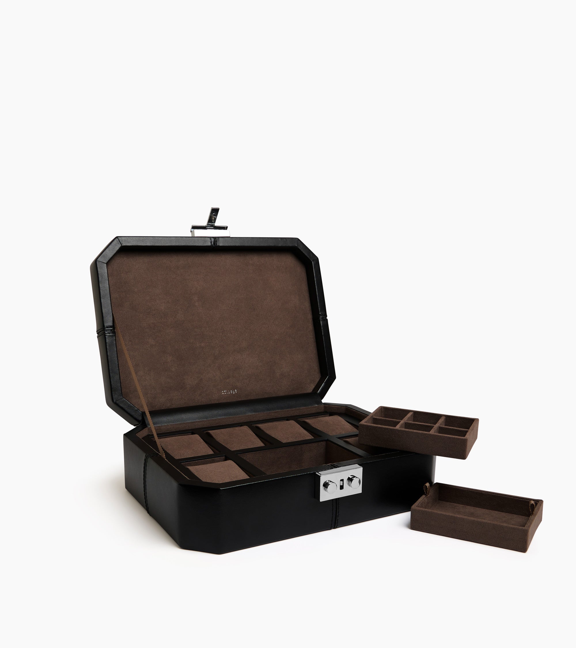 6-watch and cufflinks box in leather