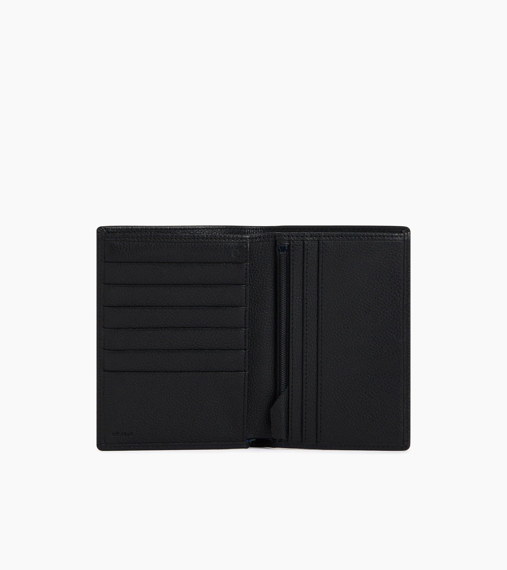 Charles zipped pocket wallet in grained leather