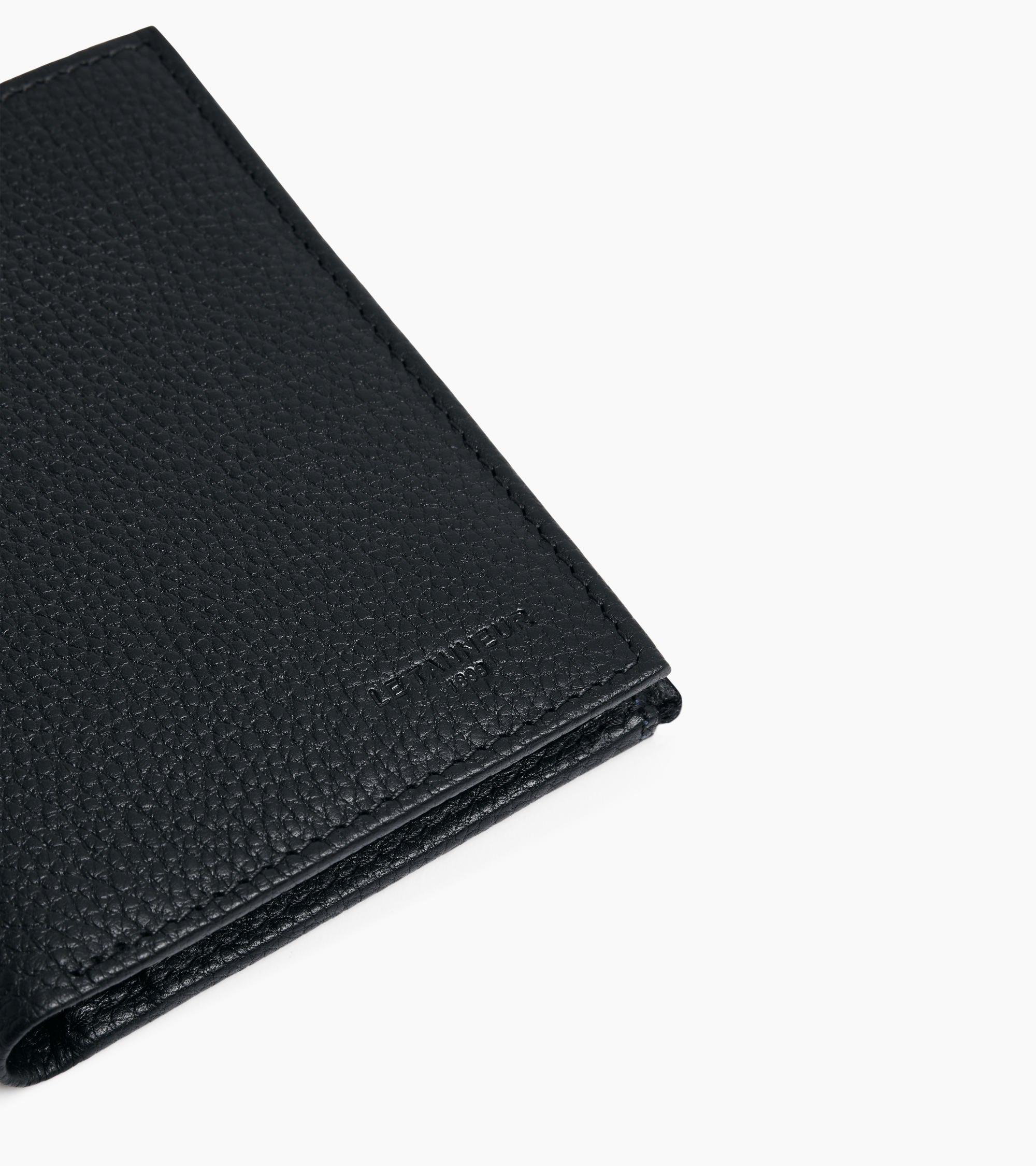 Charles medium zipped wallet in grained leather