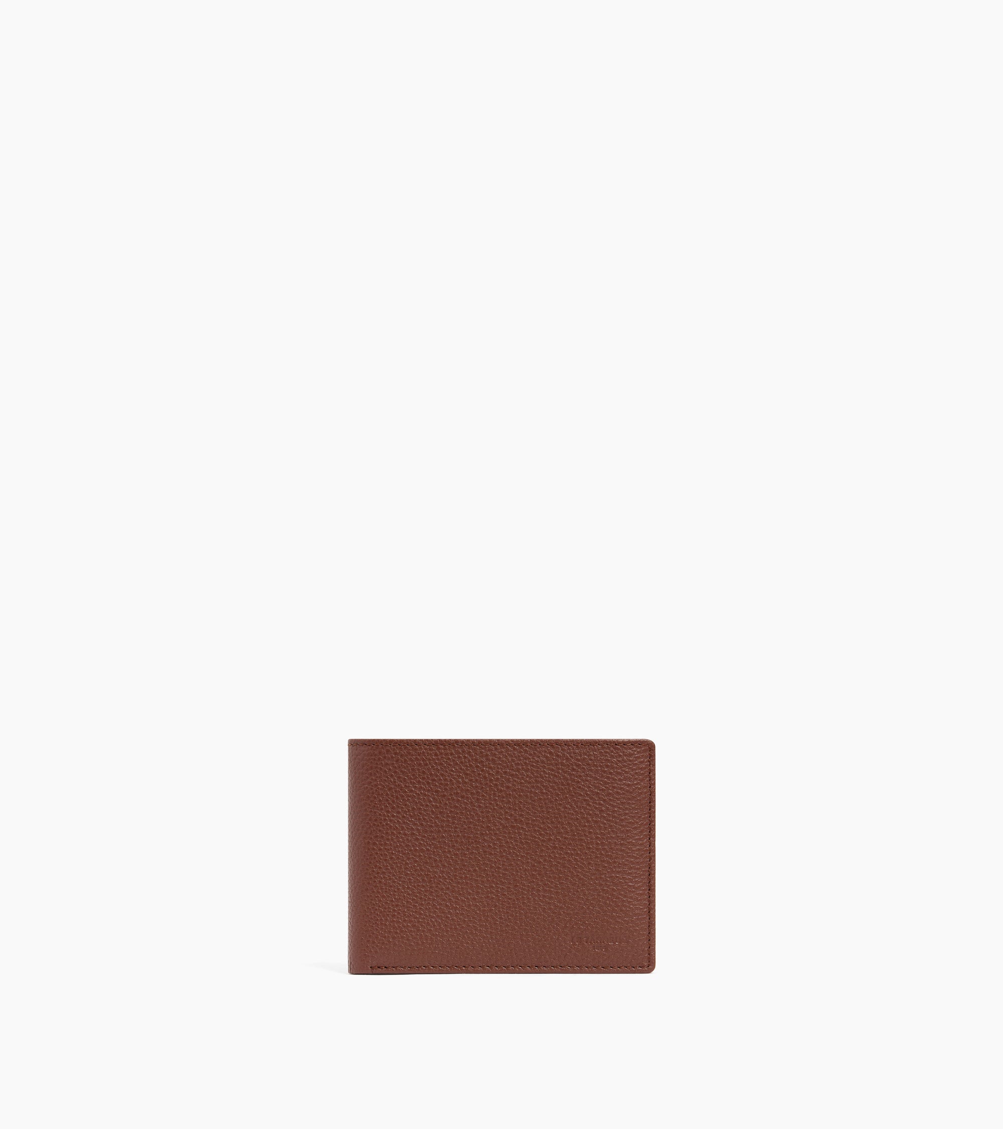 Charles flap wallet with 2 gussets in grained leather