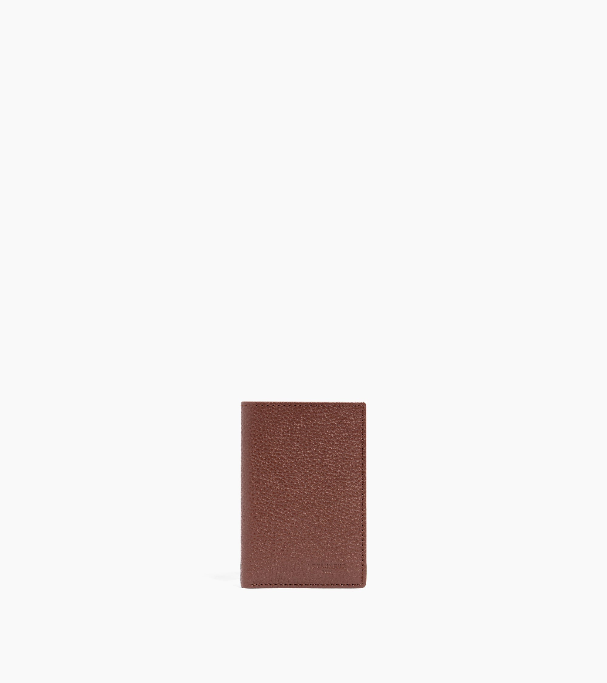 Charles small card holder in grained leather