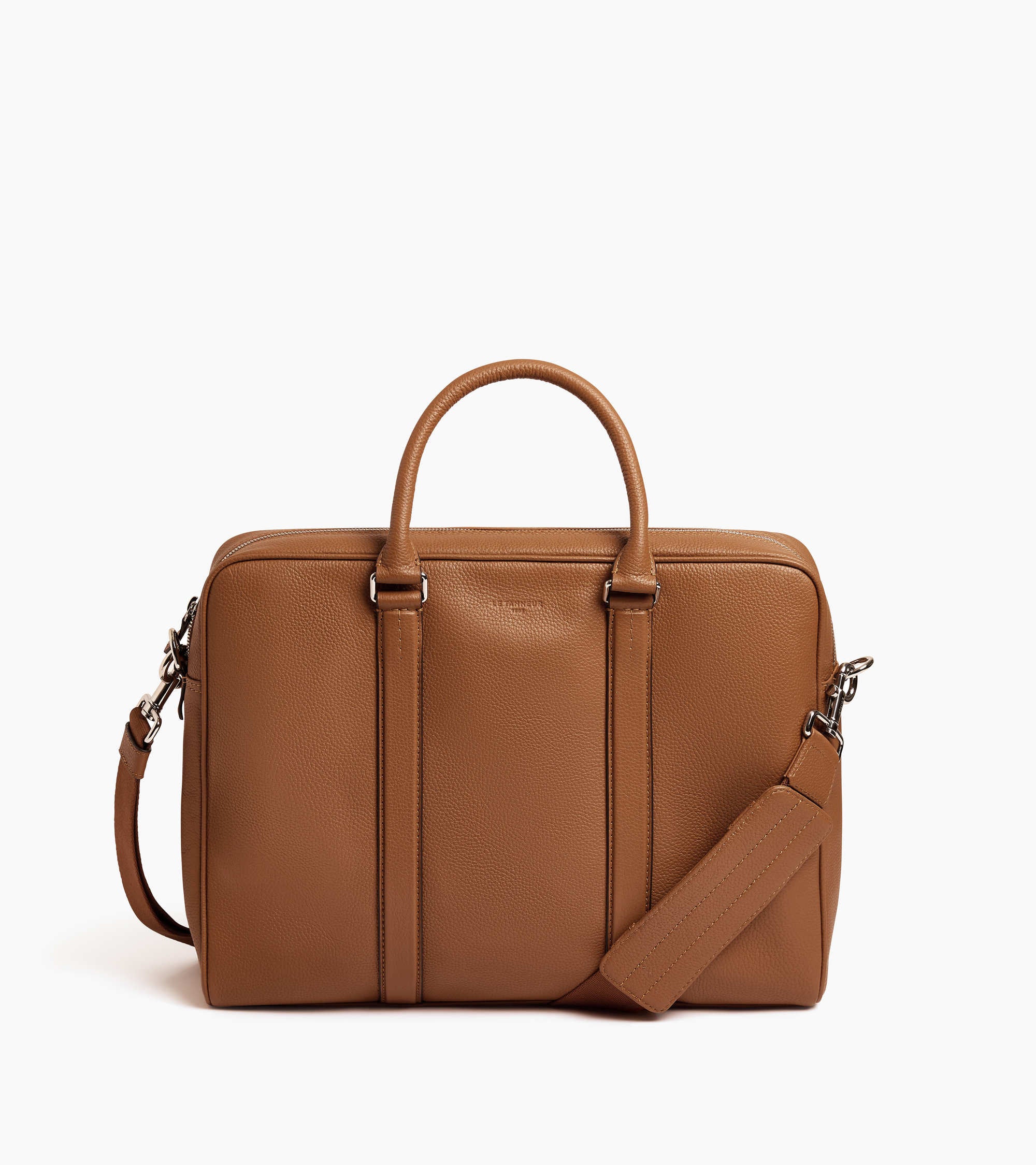 Charles 15" briefcase in grained leather small size