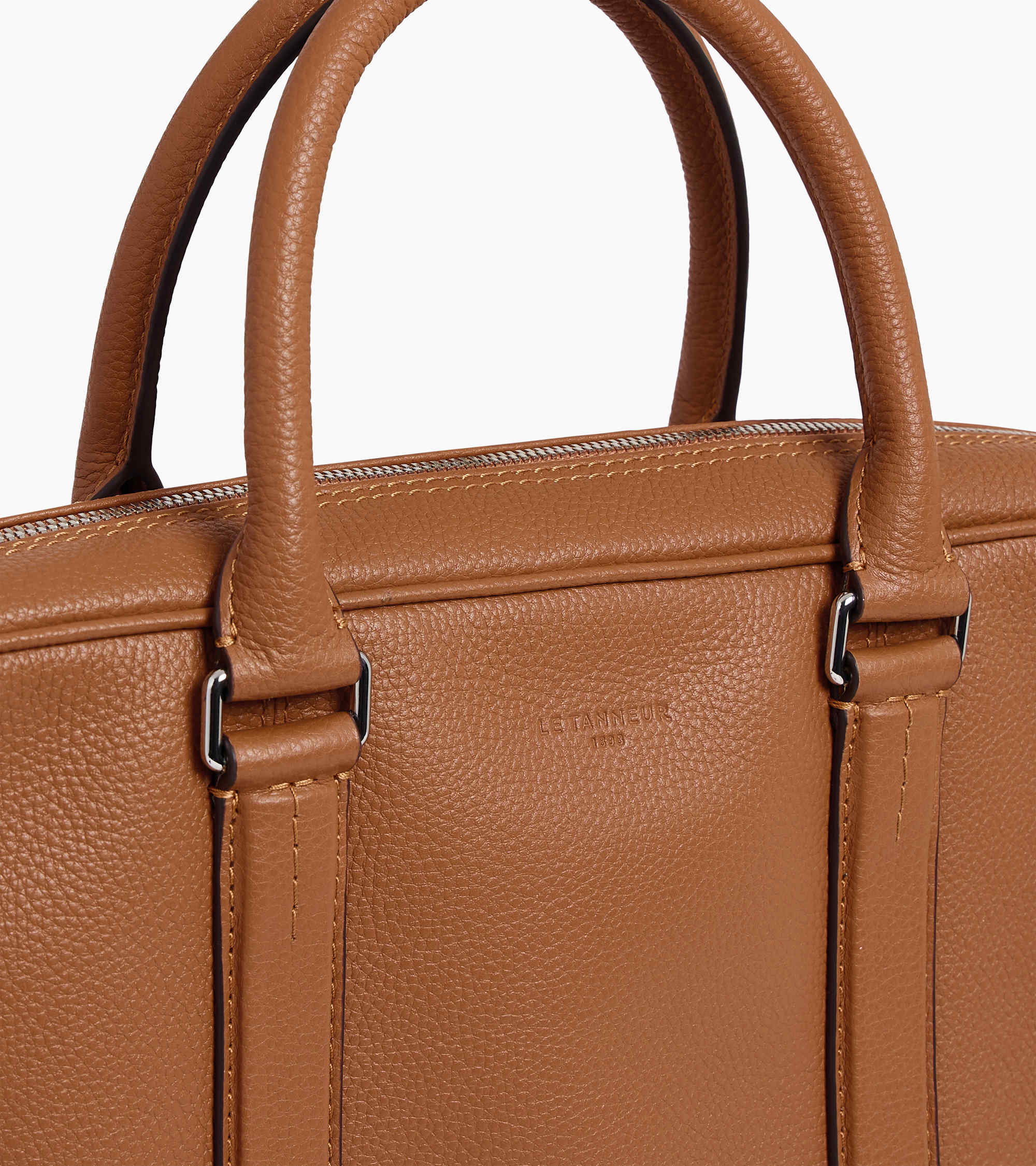 Charles 15" briefcase in grained leather small size