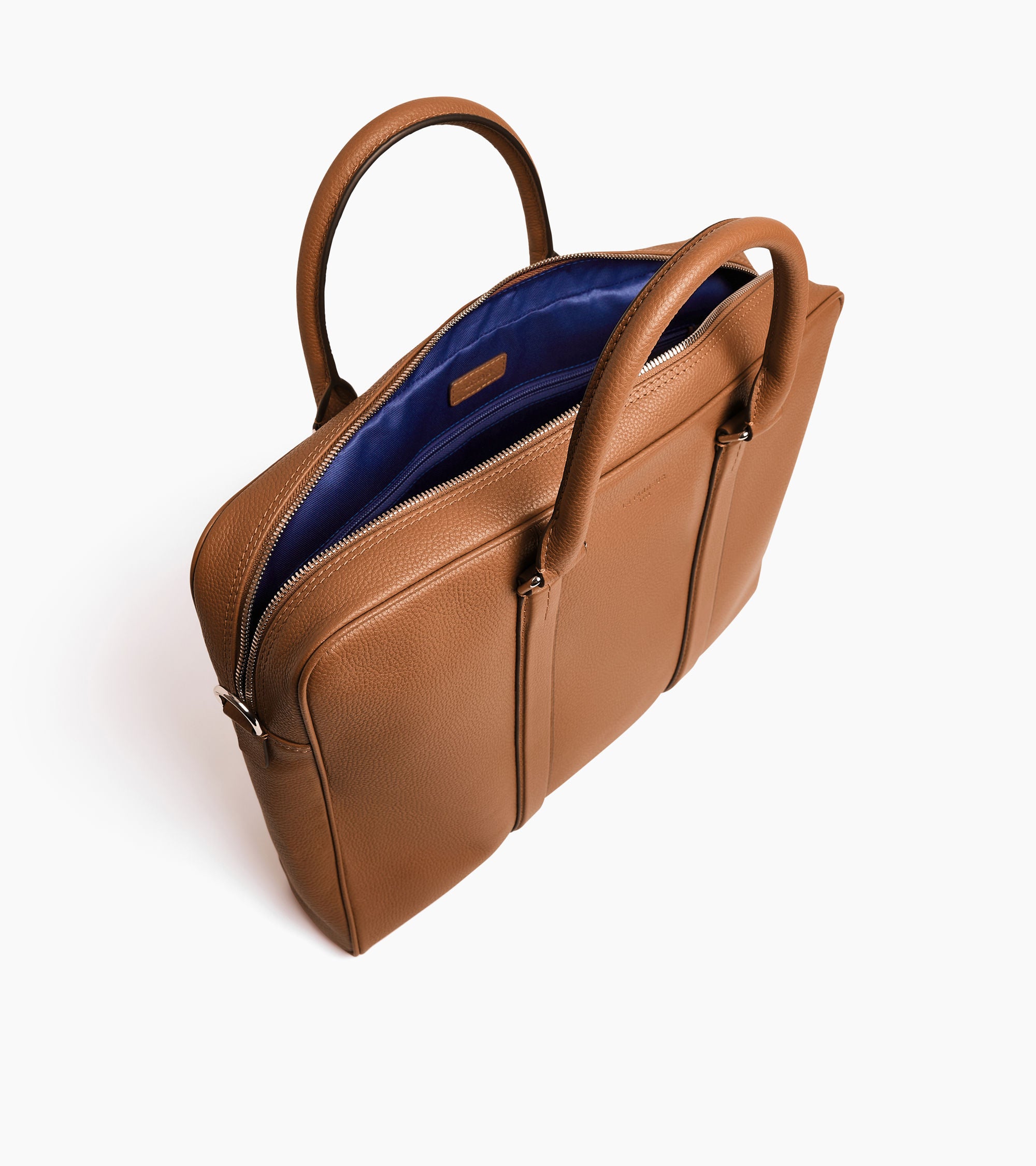 Charles 15" briefcase in grained leather small size
