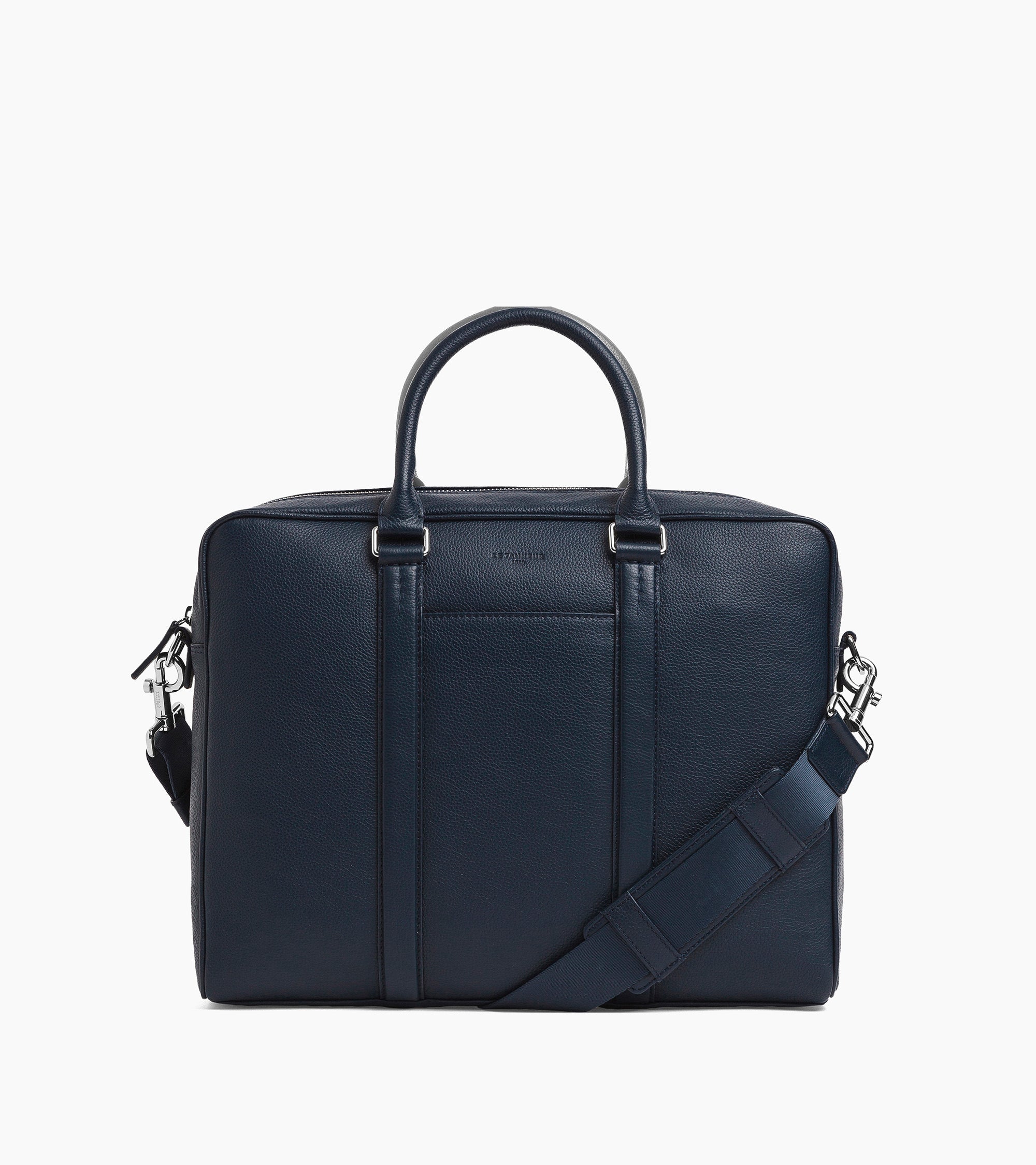 Charles 17" briefcase in grained leather medium size