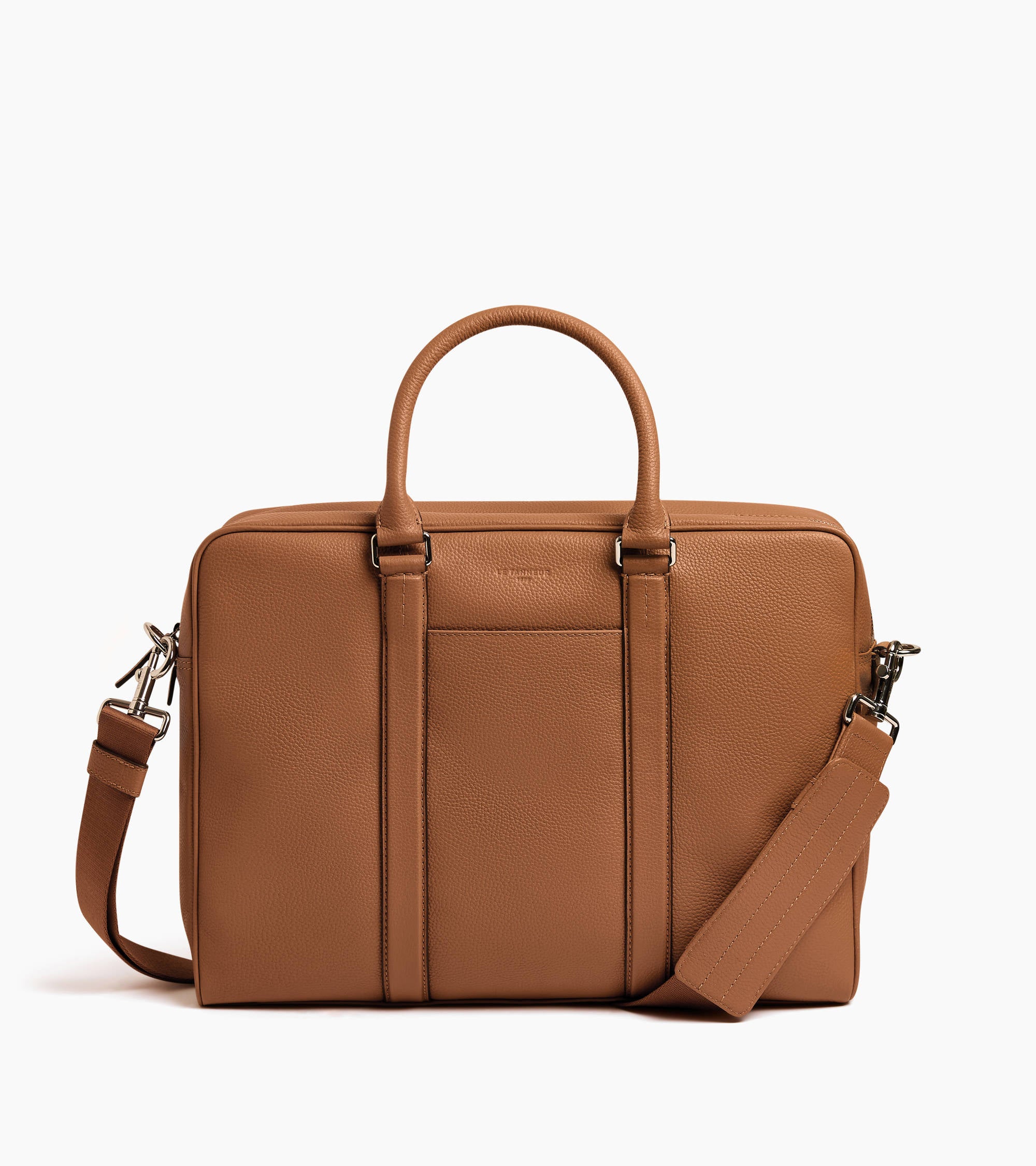 Charles 15" briefcase in grained leather medium size