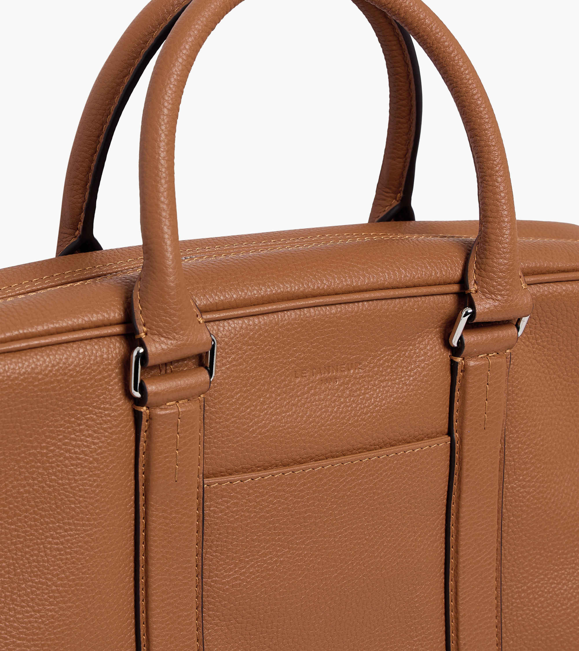 Charles 15" briefcase in grained leather medium size