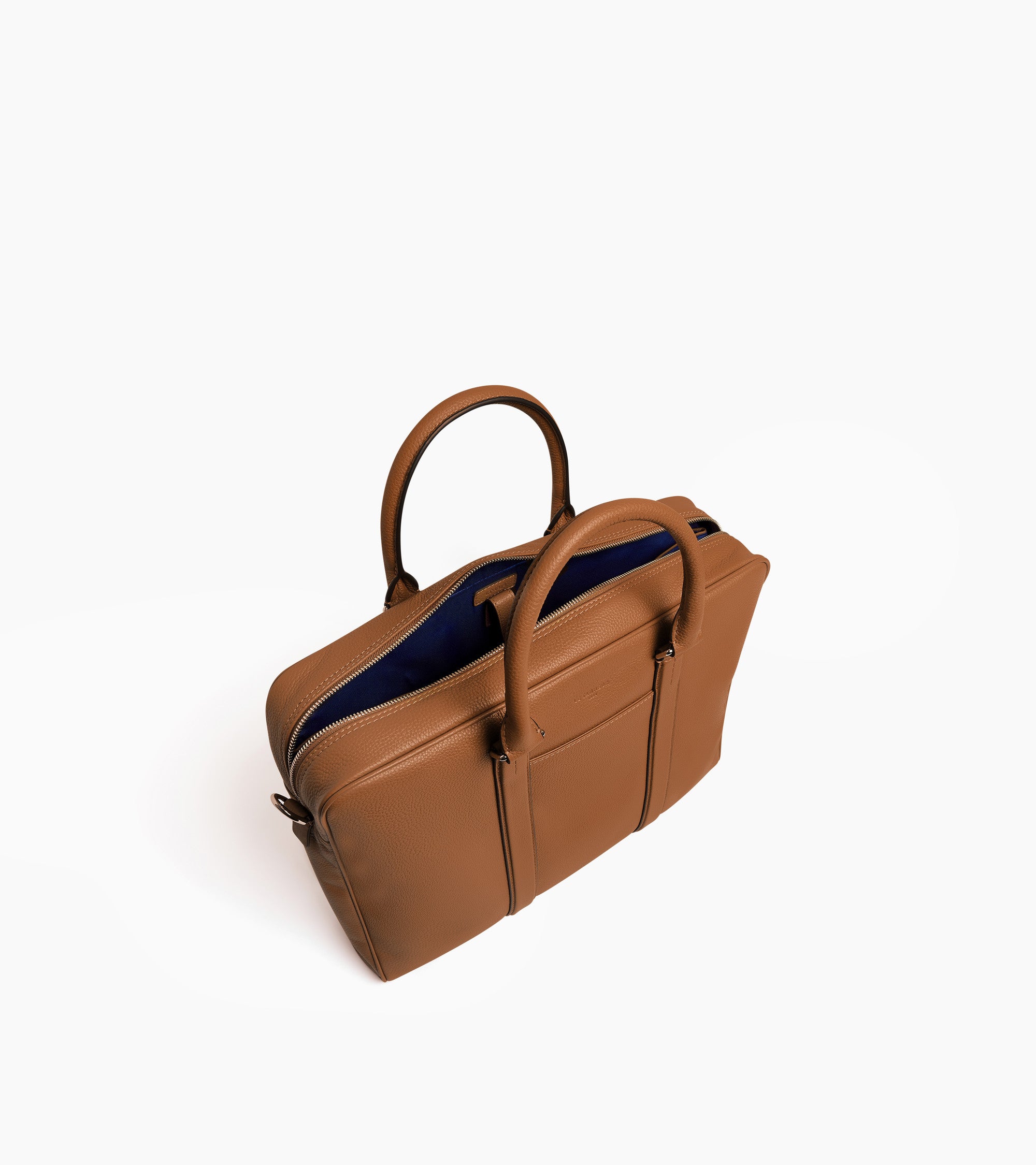 Charles 15" briefcase in grained leather medium size