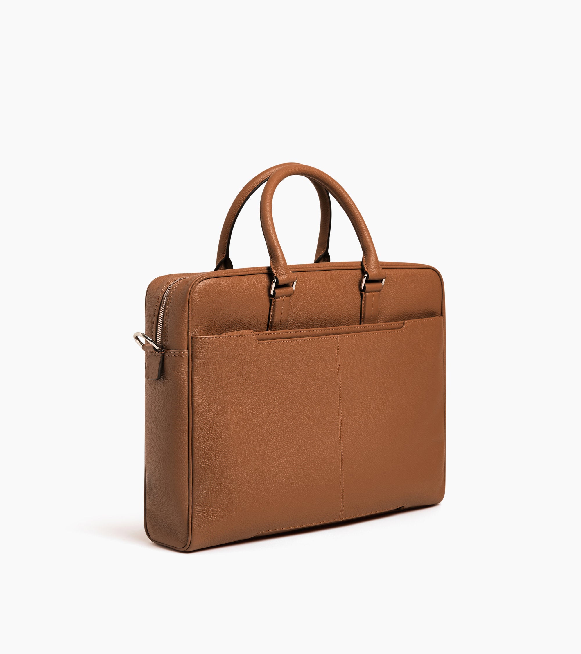 Charles 15" briefcase in grained leather medium size