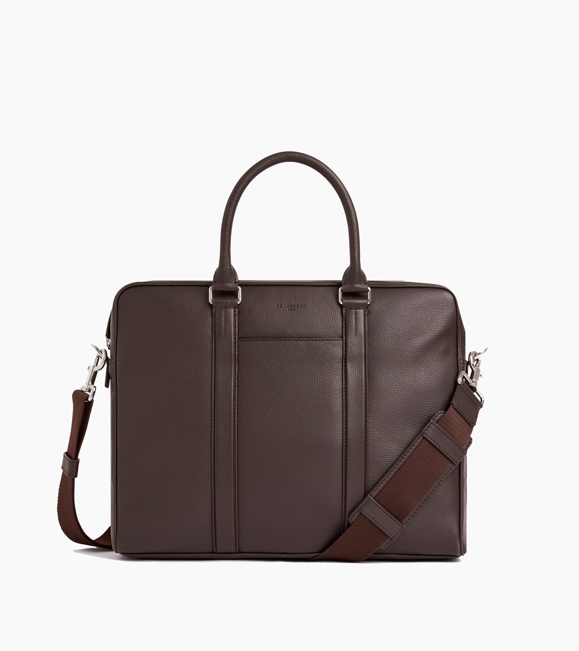 Charles 15" briefcase in grained leather medium size