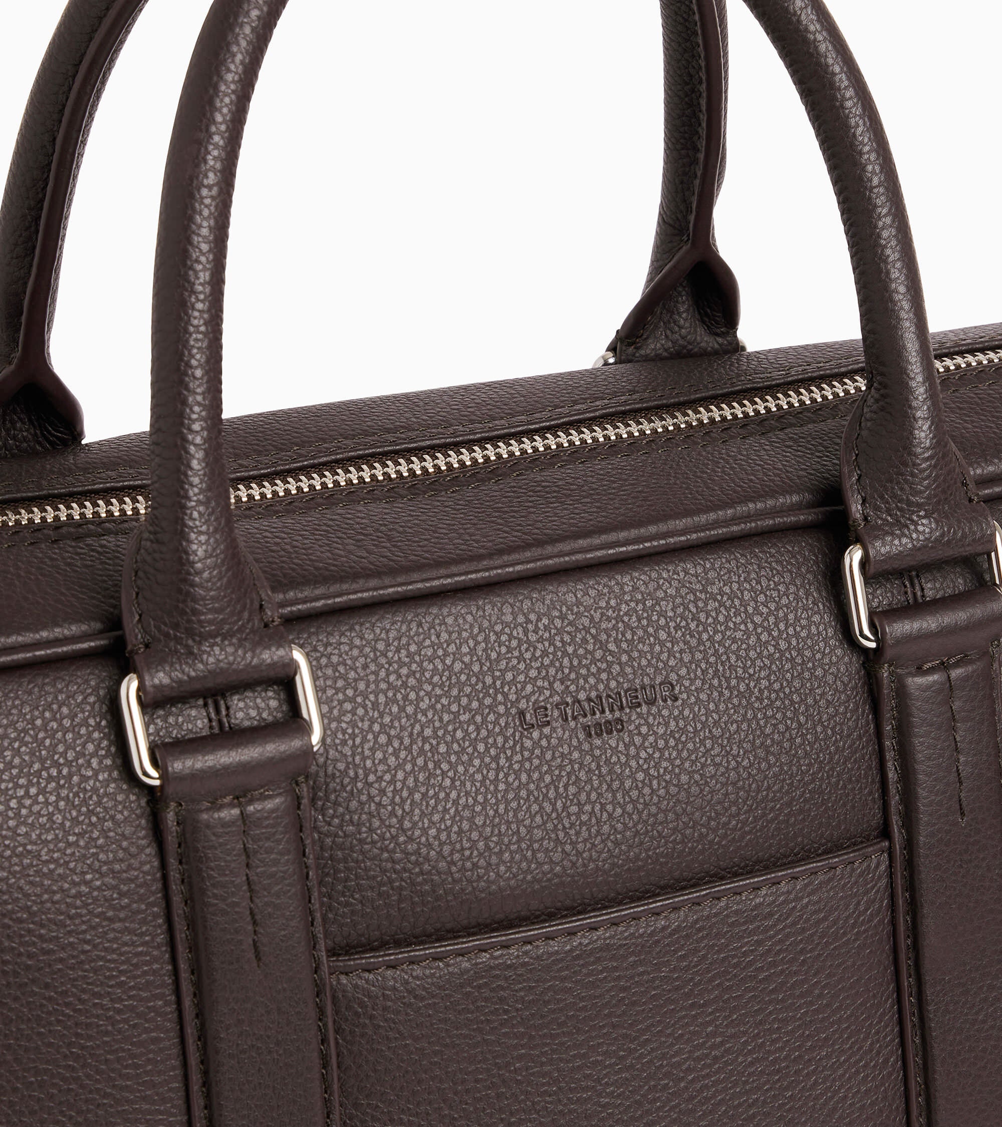 Charles 15" briefcase in grained leather medium size
