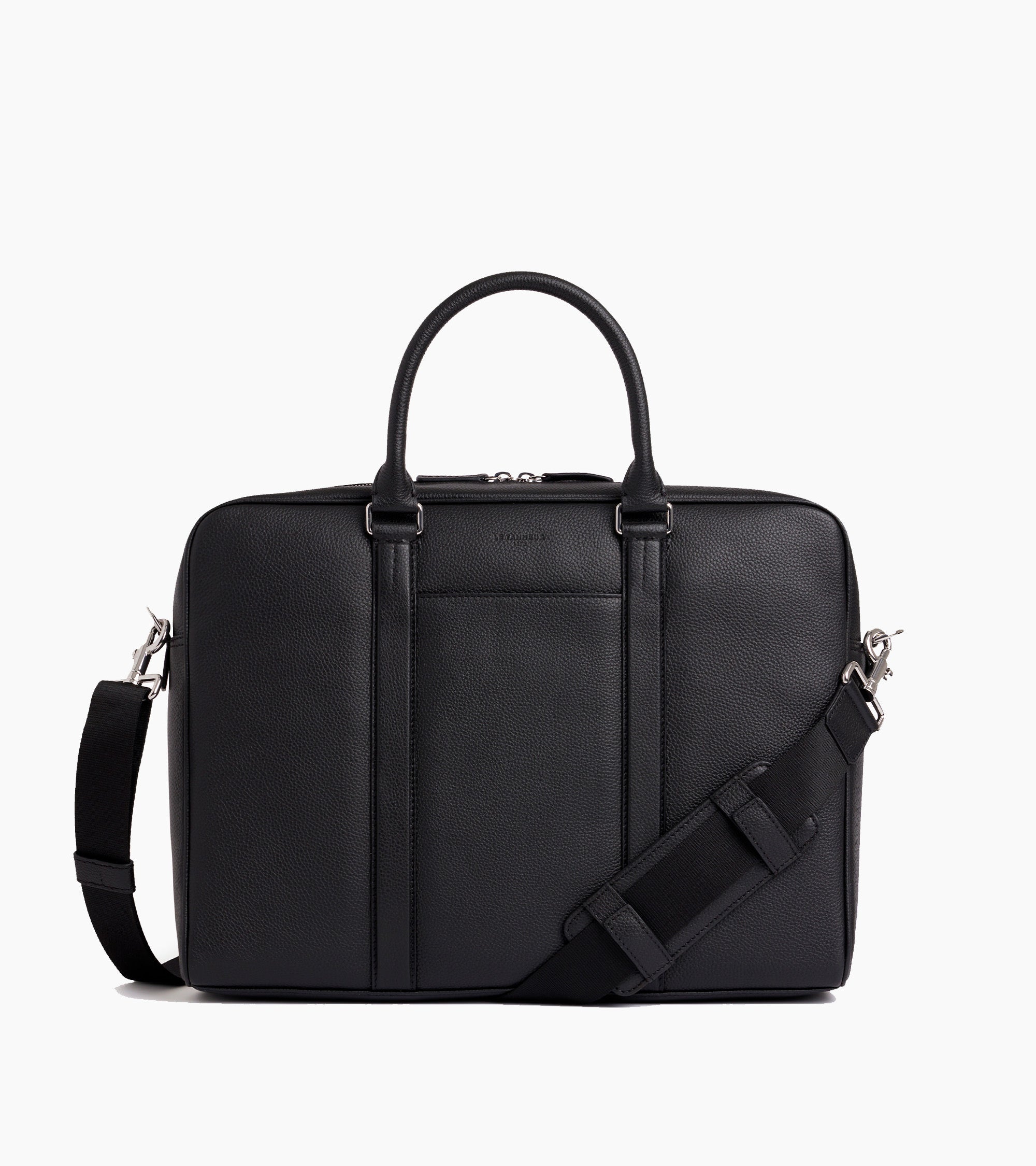 Charles 15" briefcase in grained leather large size