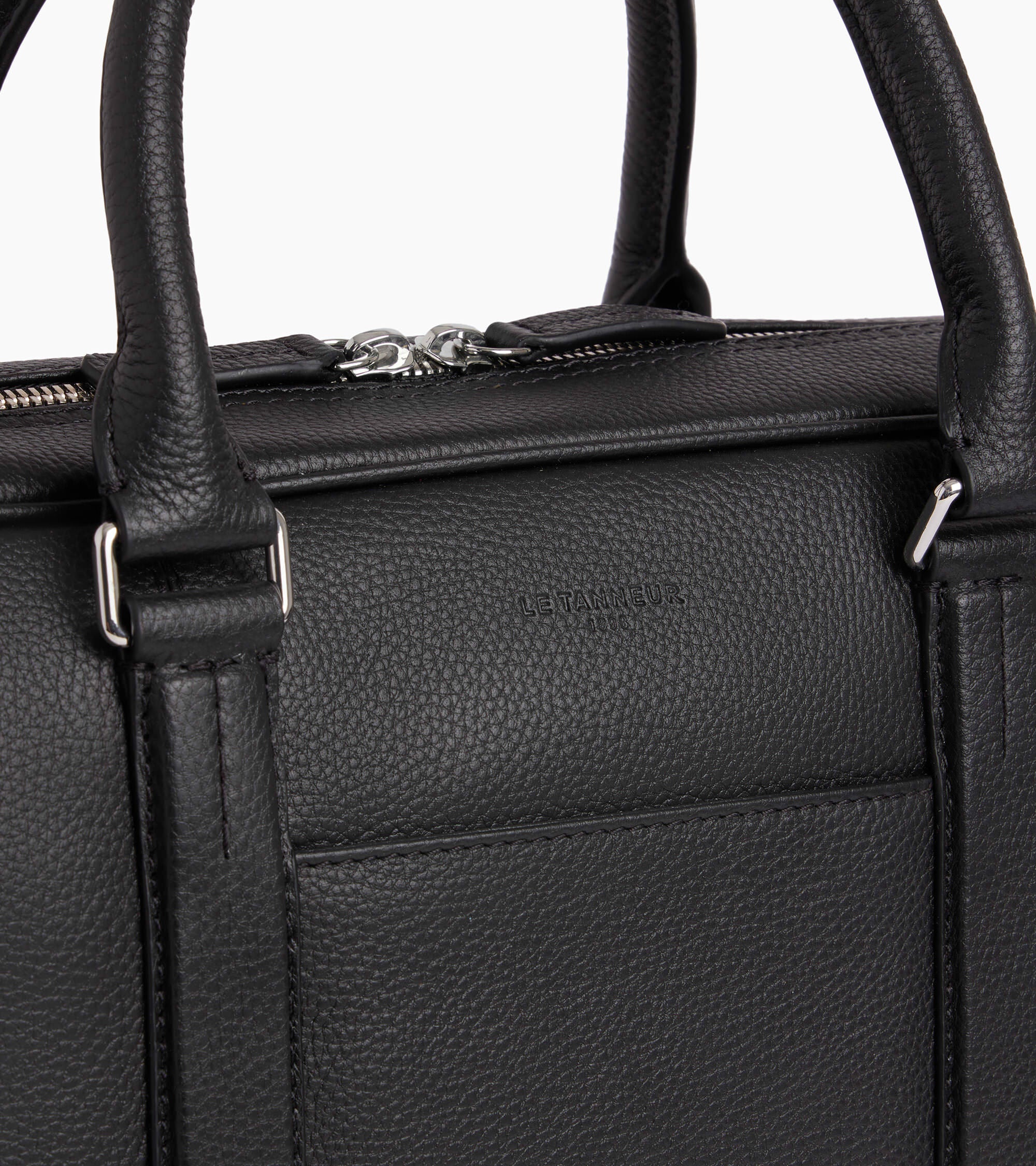 Charles 15" briefcase in grained leather large size