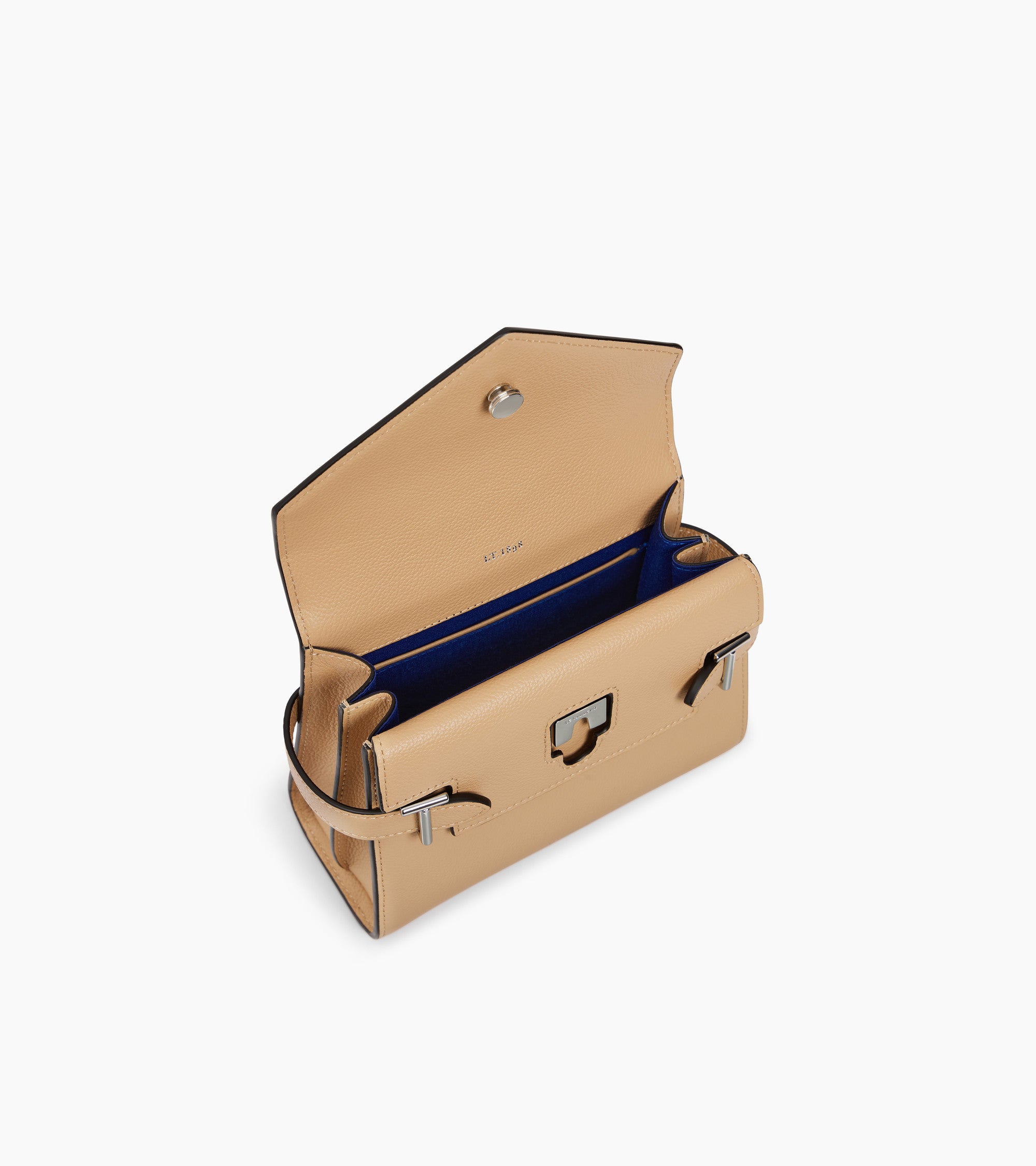 Emilie small handbag with double flap in grained leather