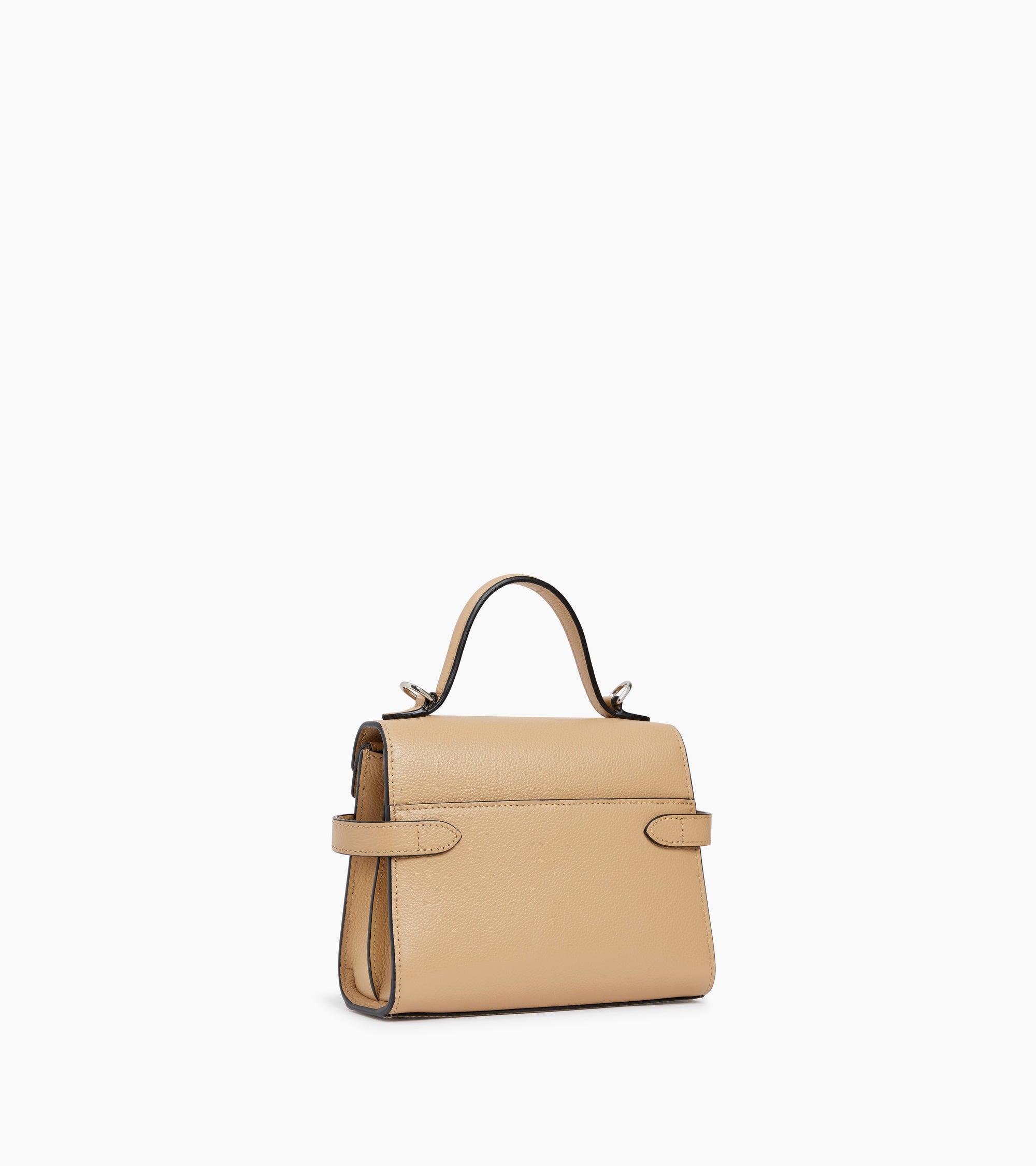 Emilie small handbag with double flap in grained leather