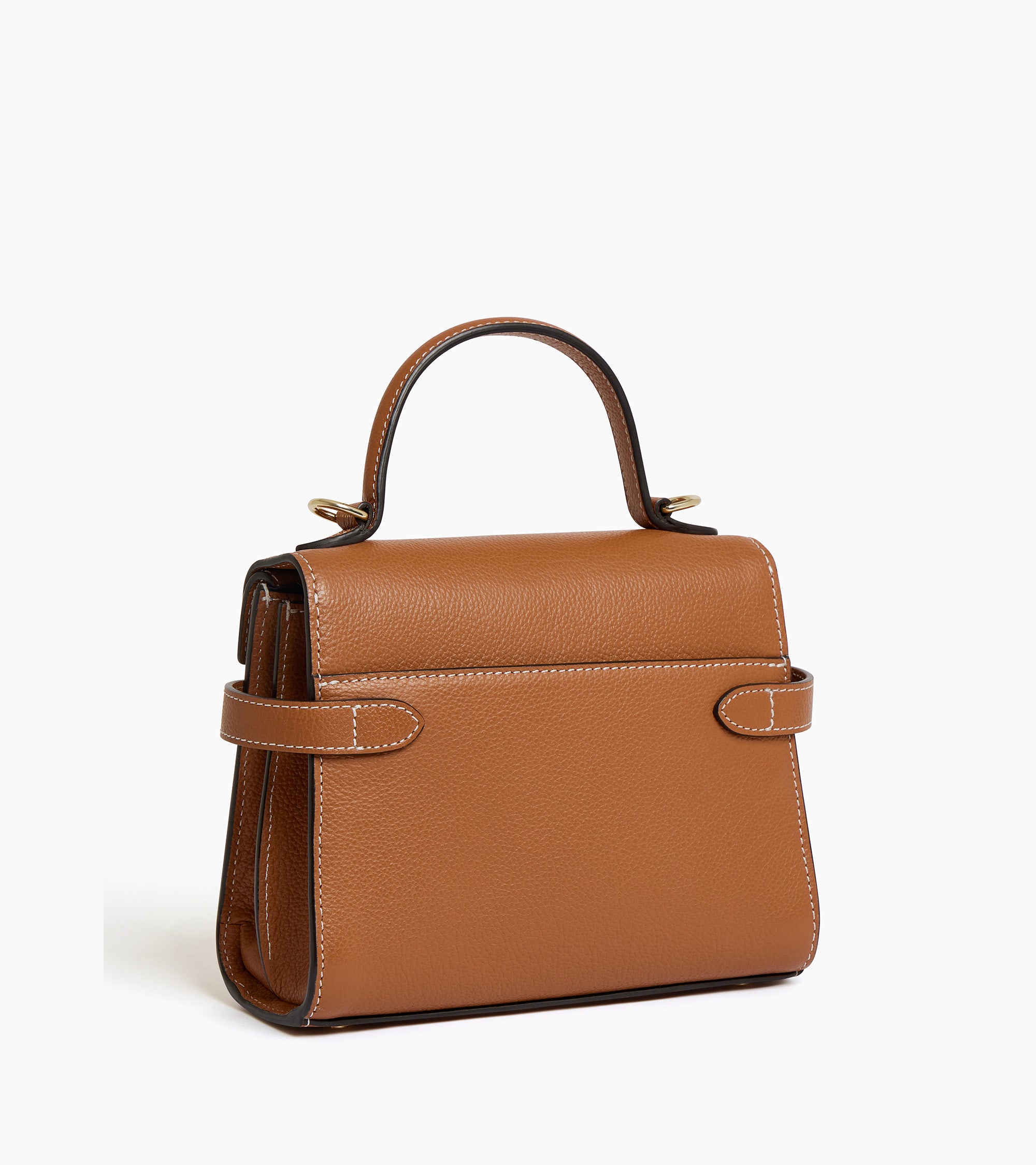 Emilie small handbag with double flap in grained leather