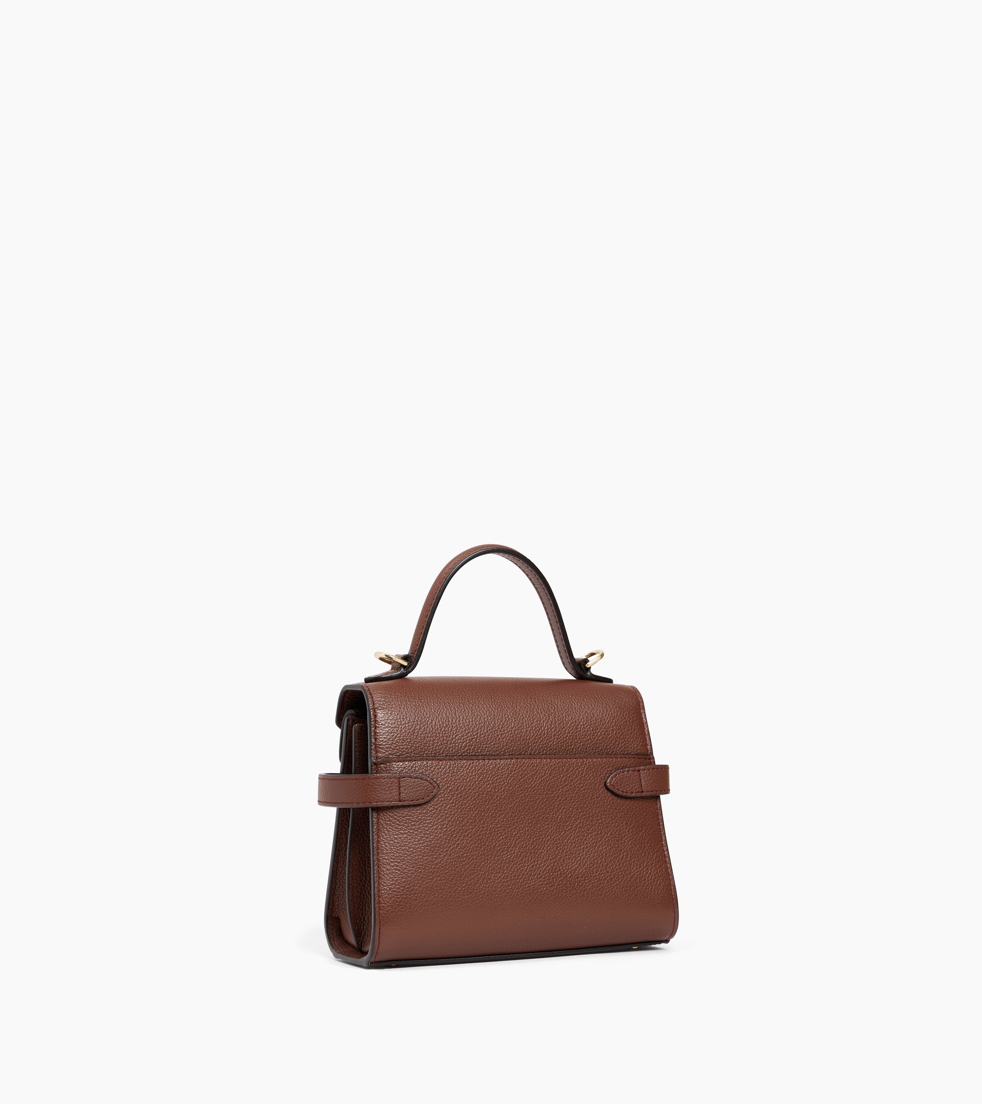 Emilie small handbag with double flap in grained leather