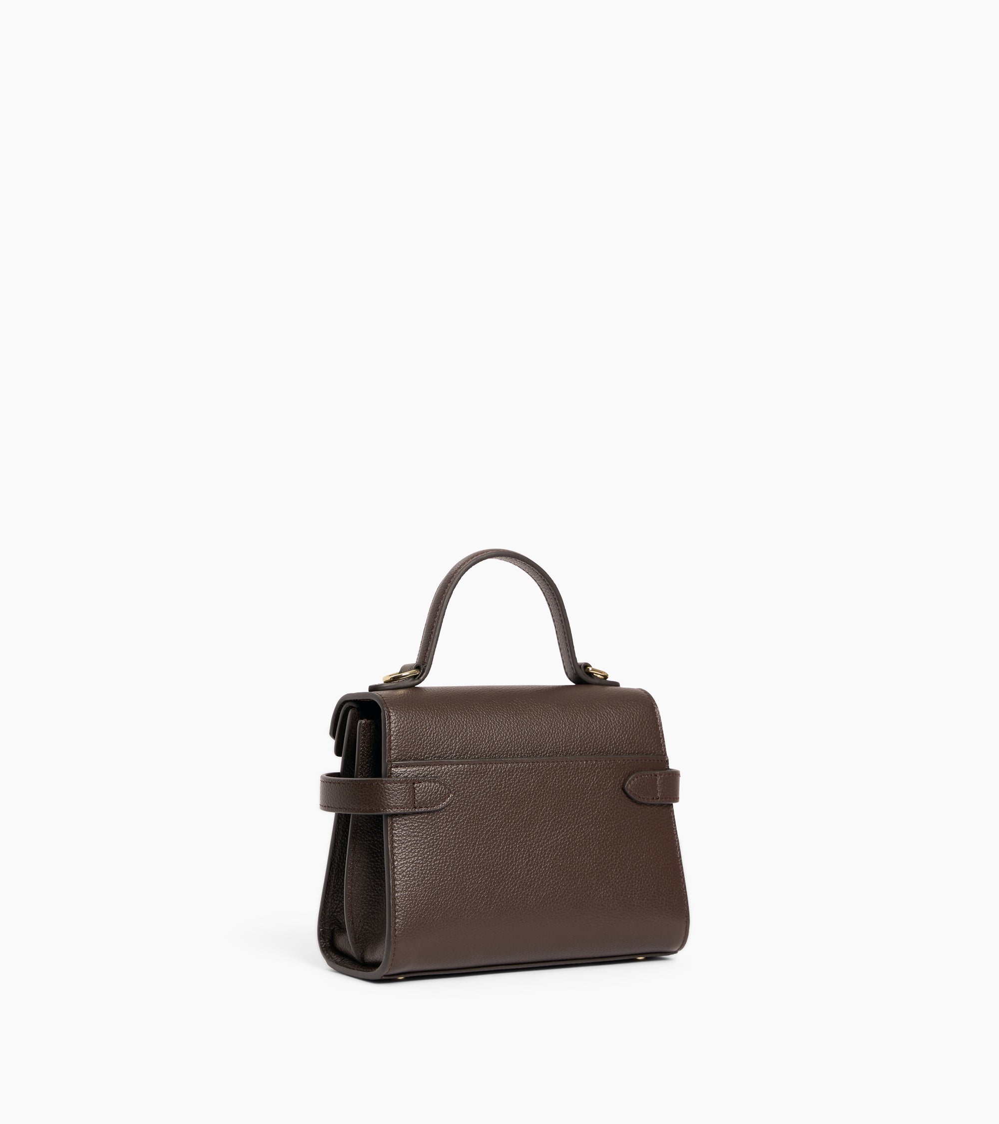 Emilie small handbag with double flap in grained leather