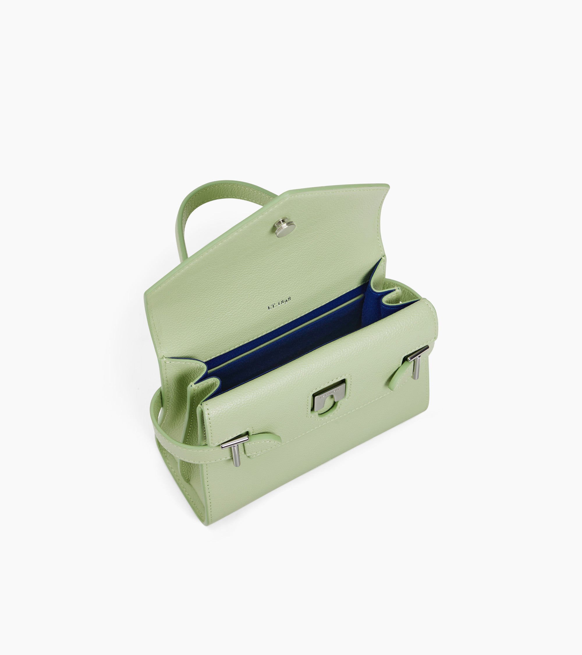 Emilie small handbag with double flap in grained leather