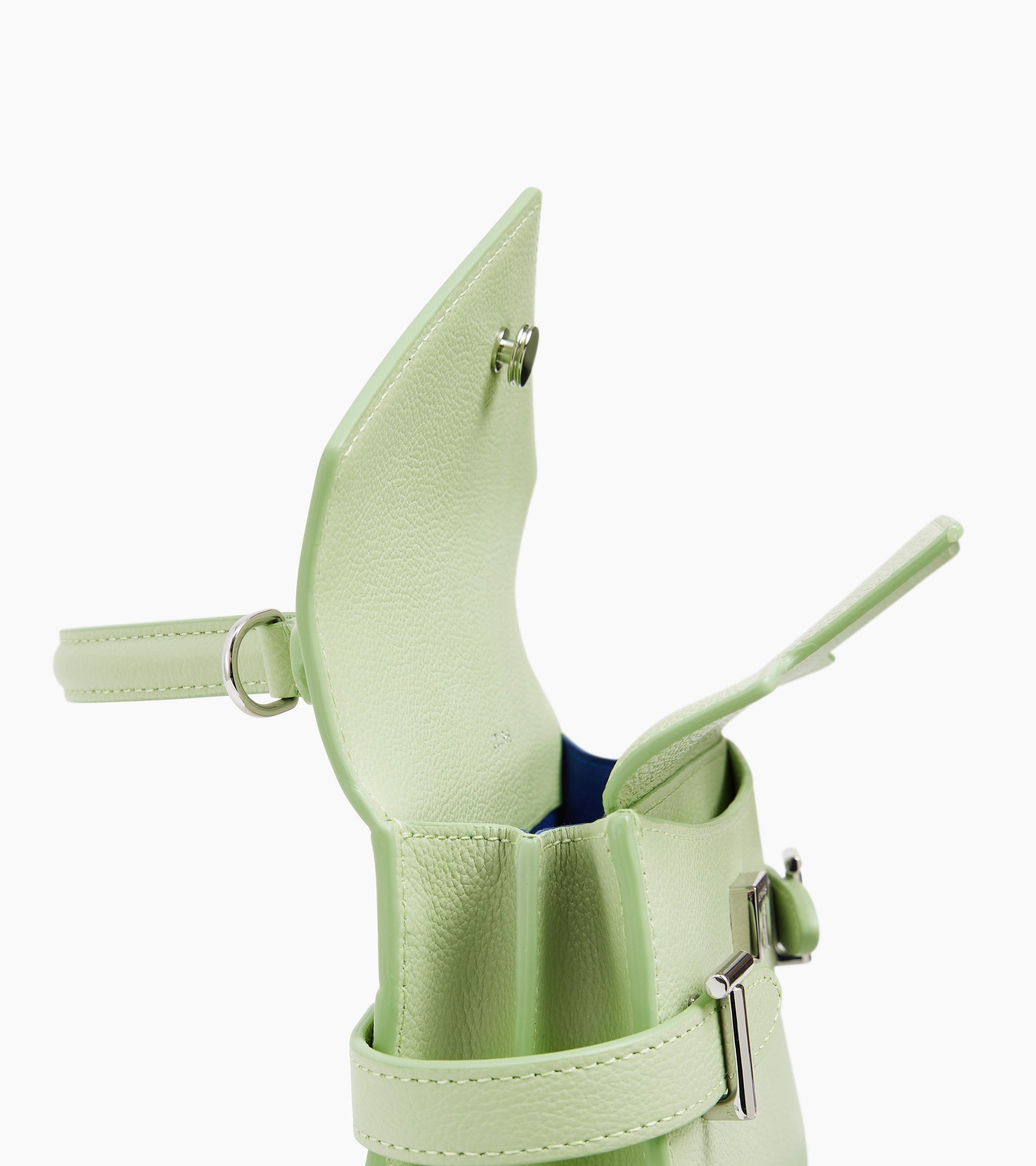 Emilie small handbag with double flap in grained leather