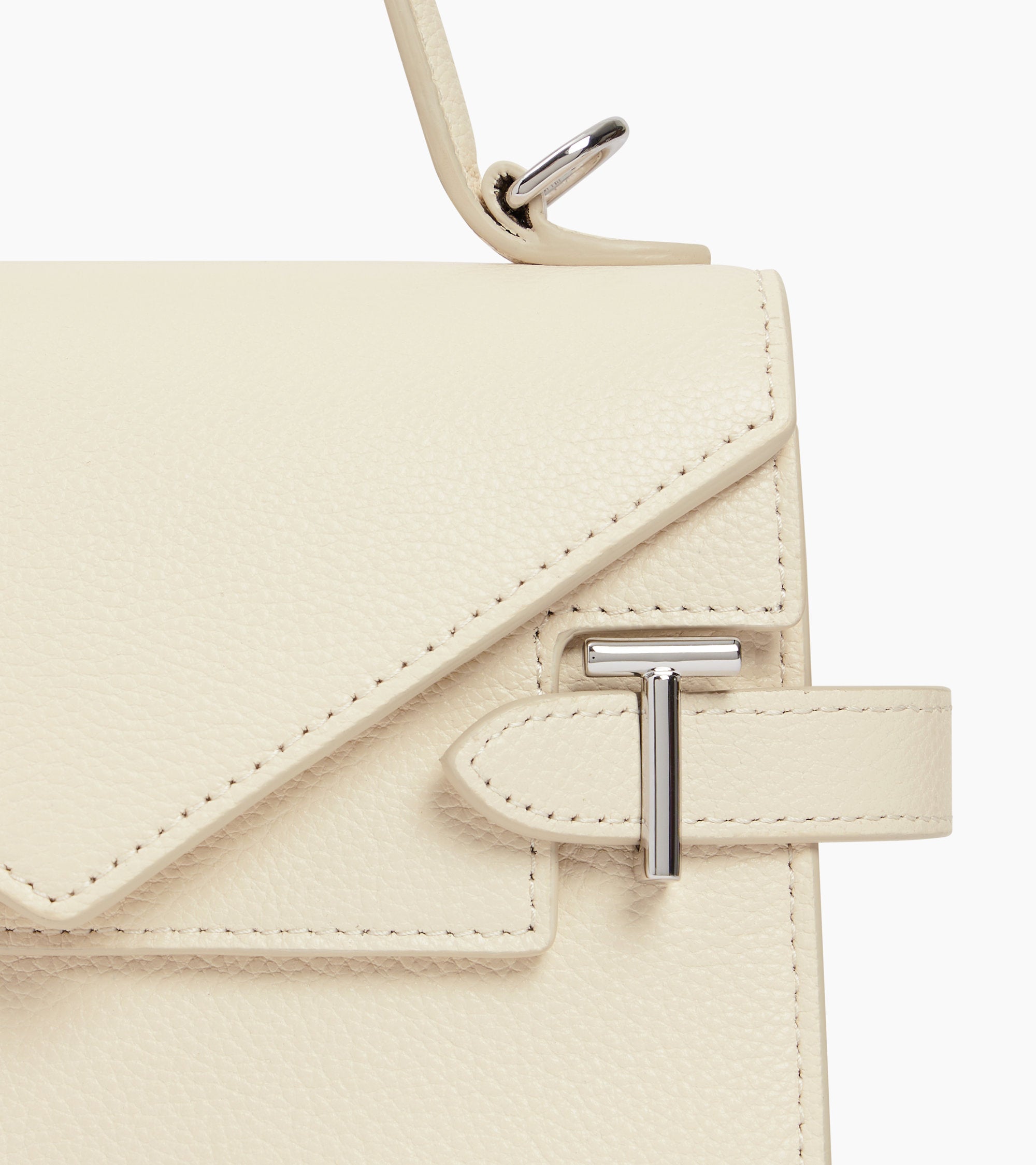 Emilie small handbag with double flap in grained leather