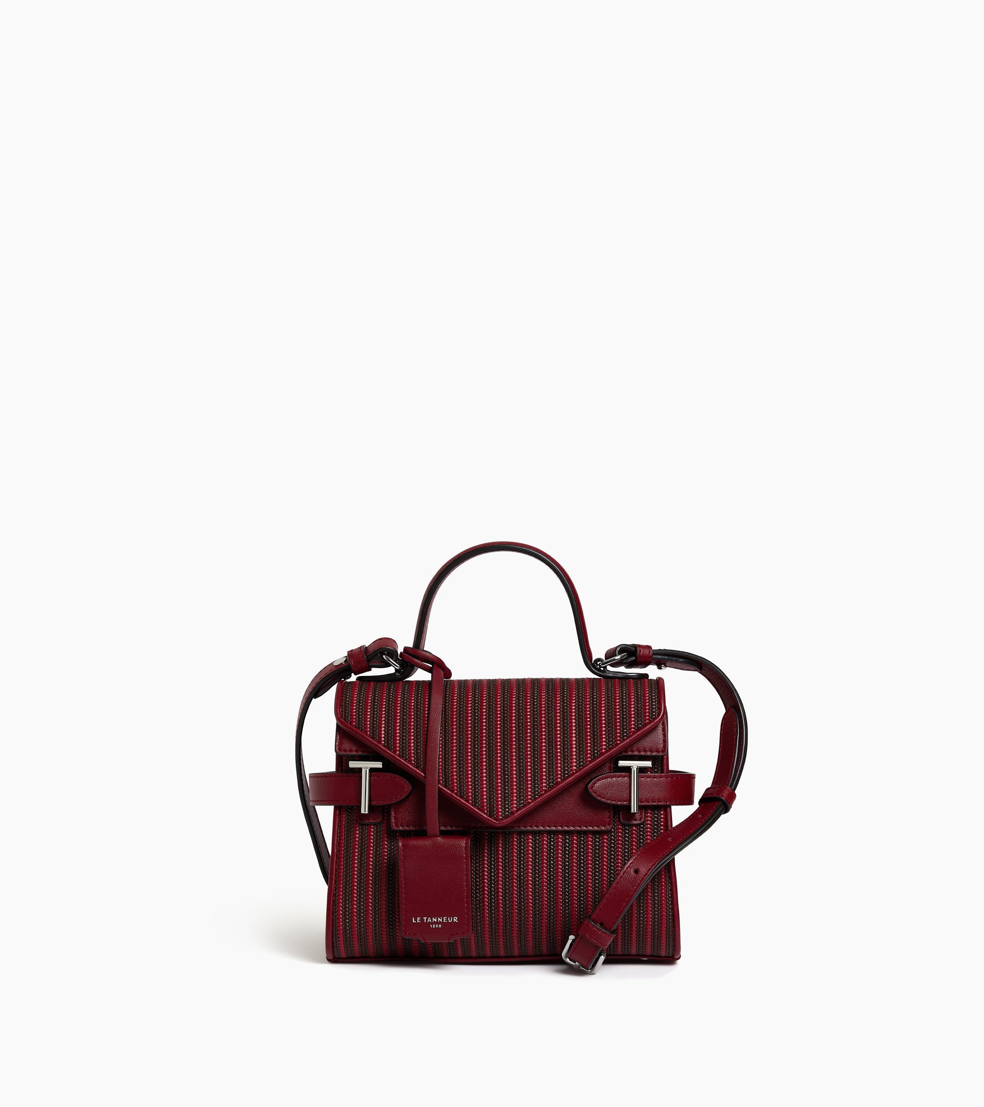 Emilie small double-flap handbag in braided leather