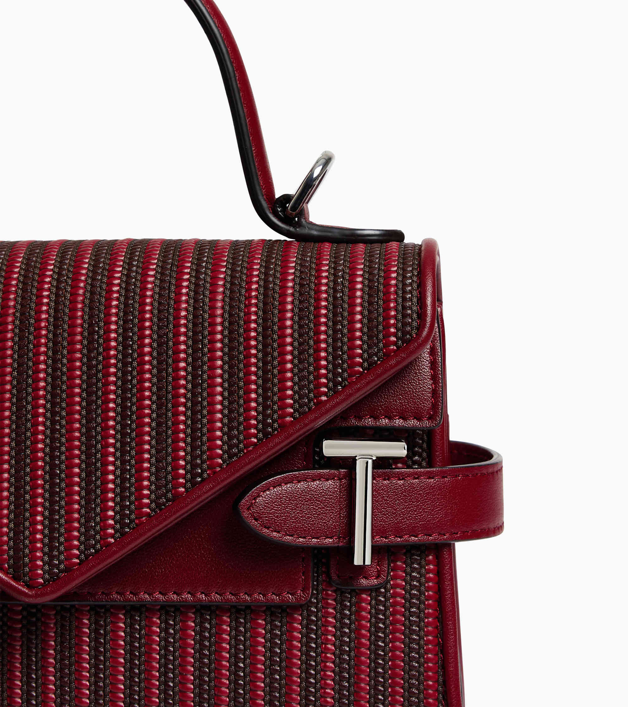 Emilie small double-flap handbag in braided leather