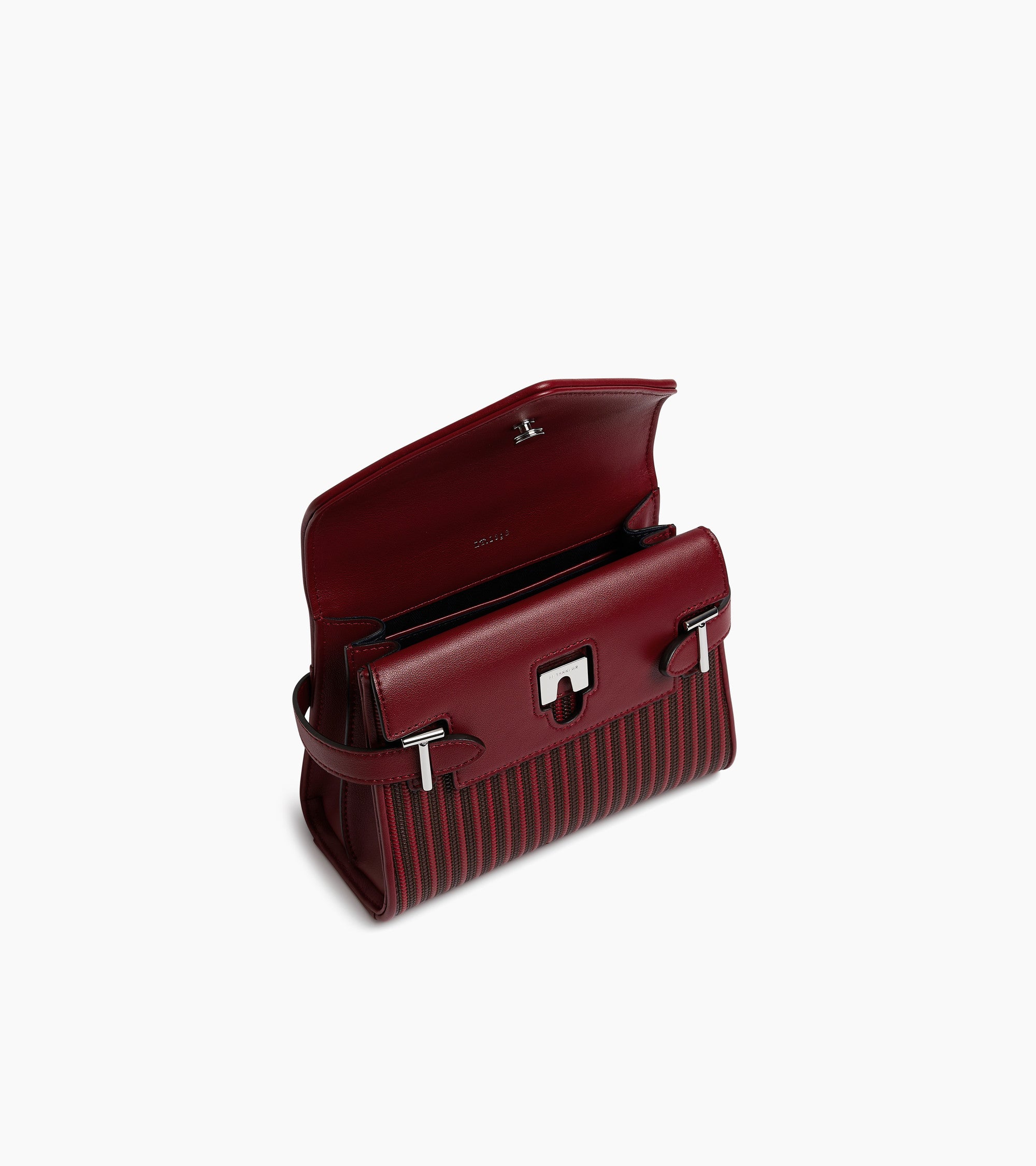 Emilie small double-flap handbag in braided leather