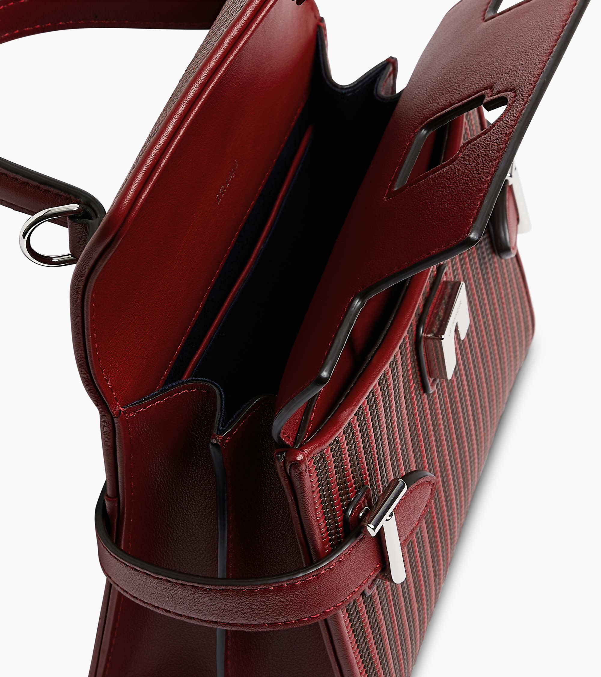 Emilie small double-flap handbag in braided leather