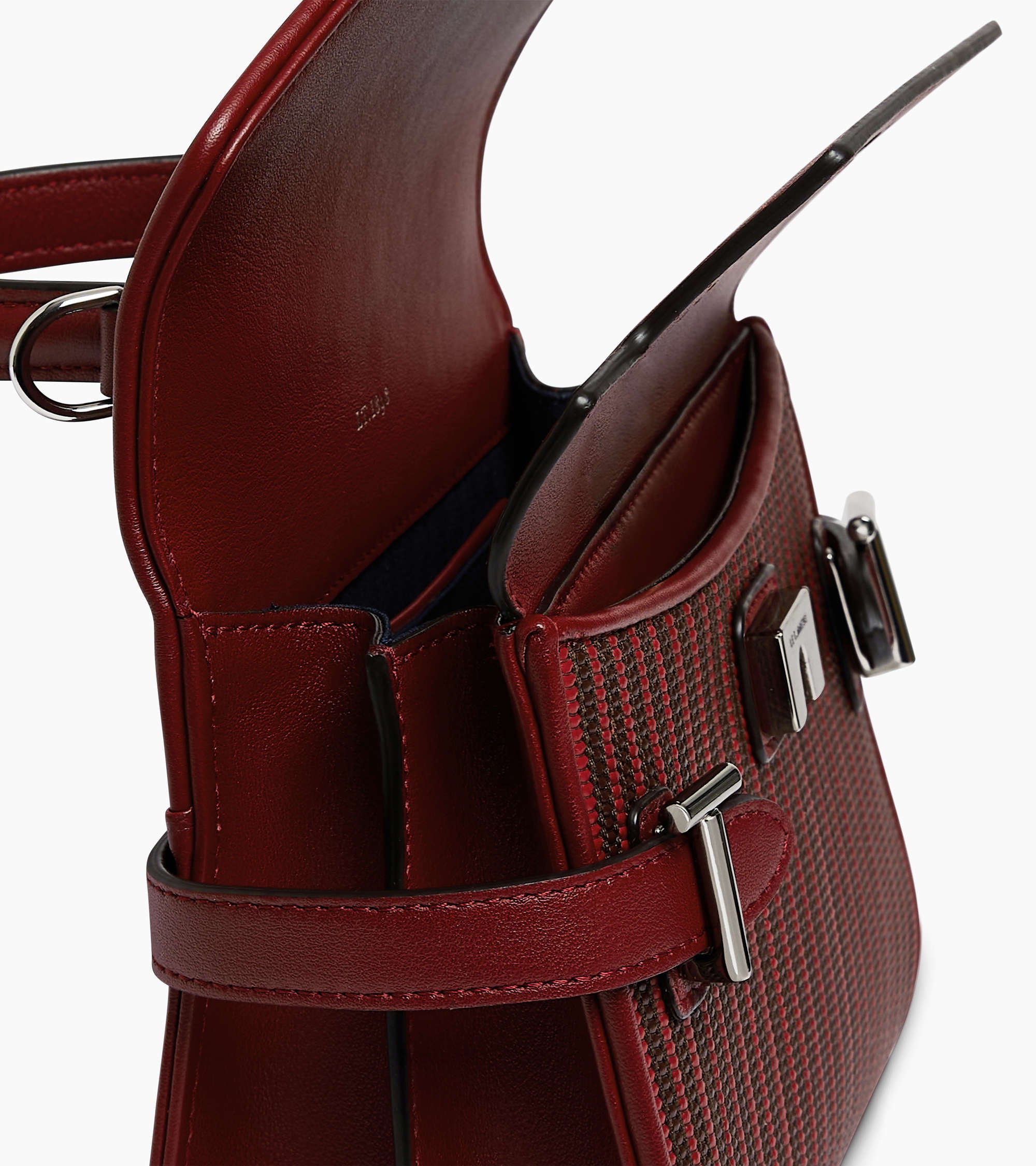 Emilie small double-flap handbag in braided leather