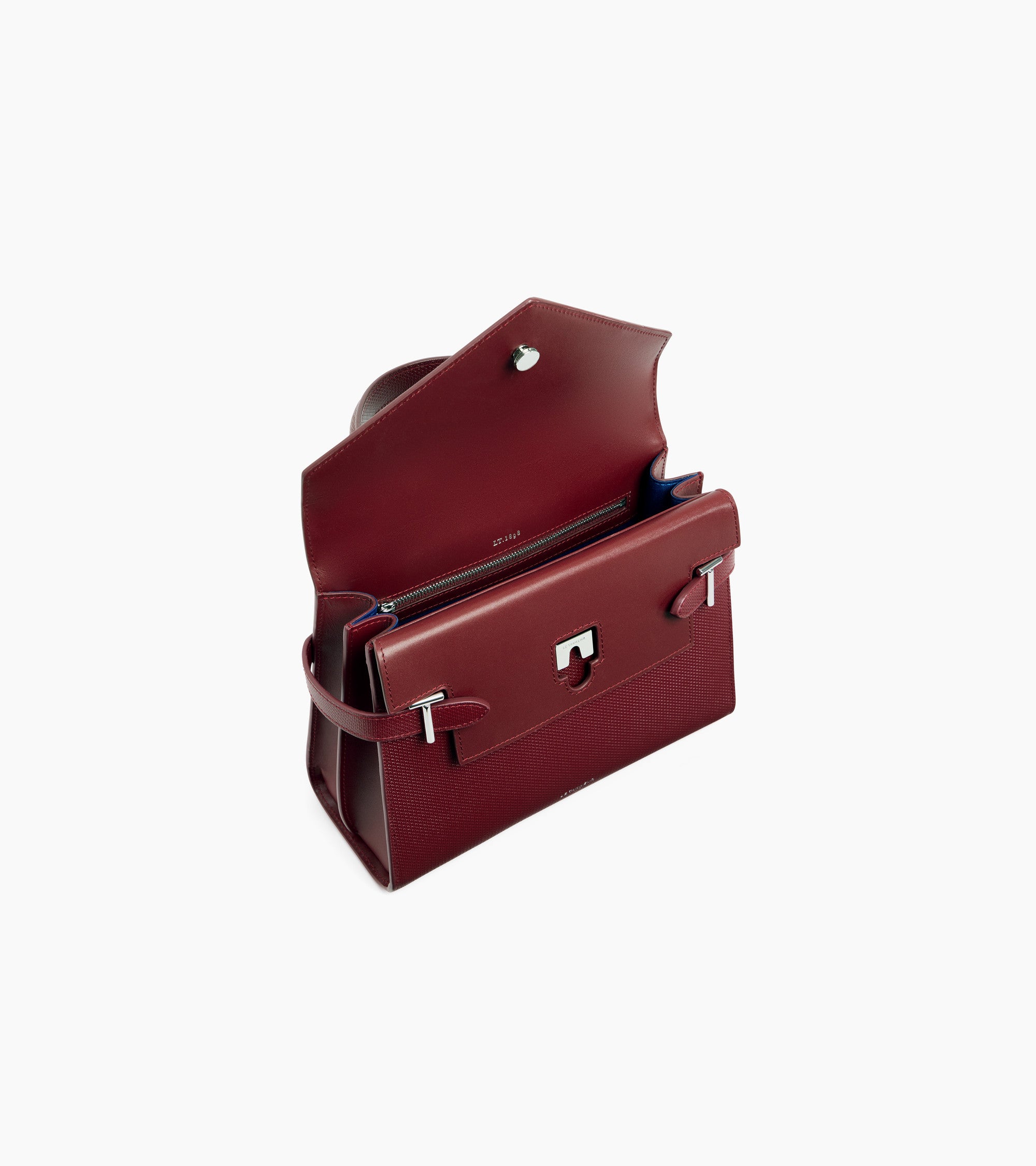 Emilie medium handbag with double flap in T-signature leather