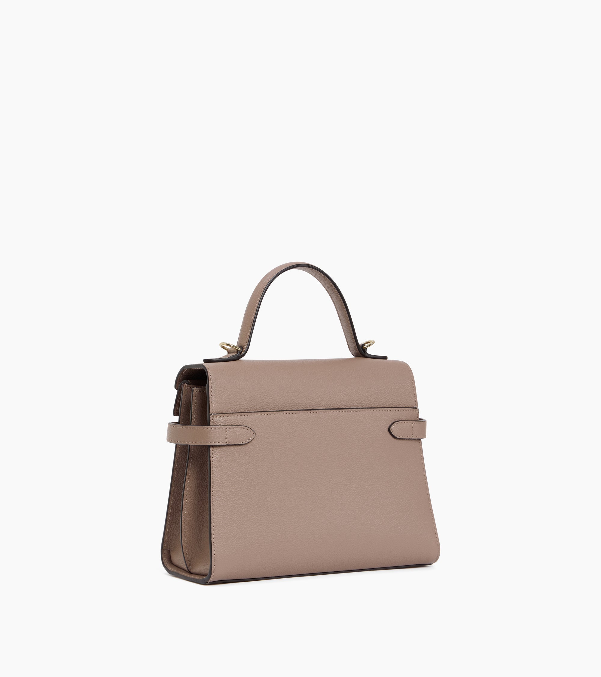 Emilie medium handbag with double flap in grained leather