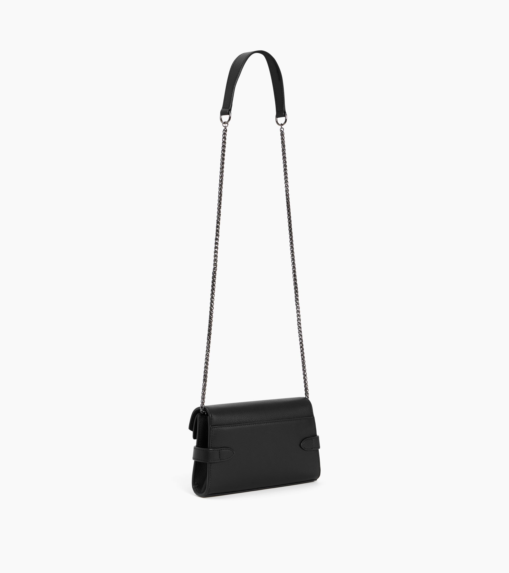 Emilie double flap grained leather small pouch