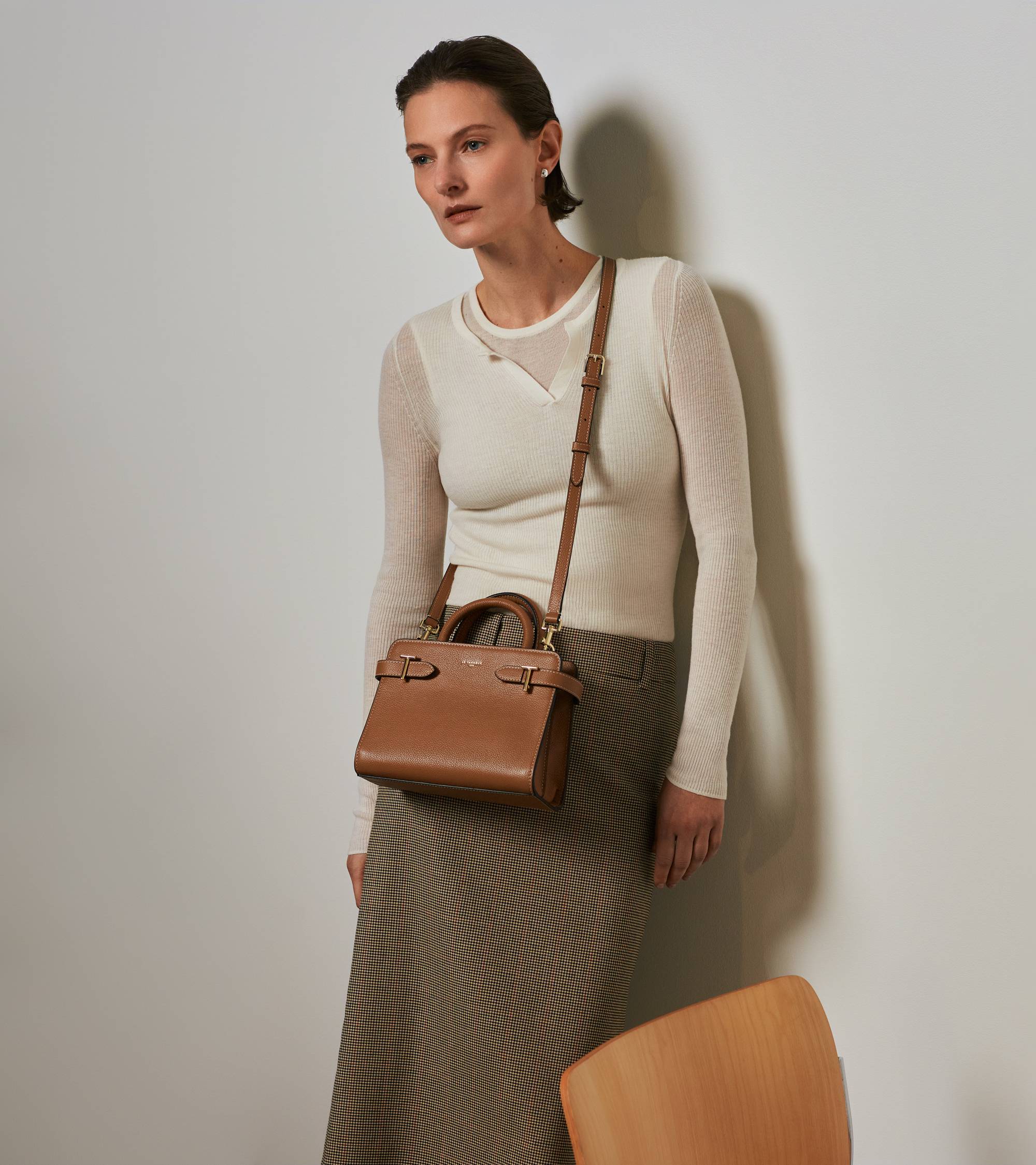 Emilie small handbag in grained leather